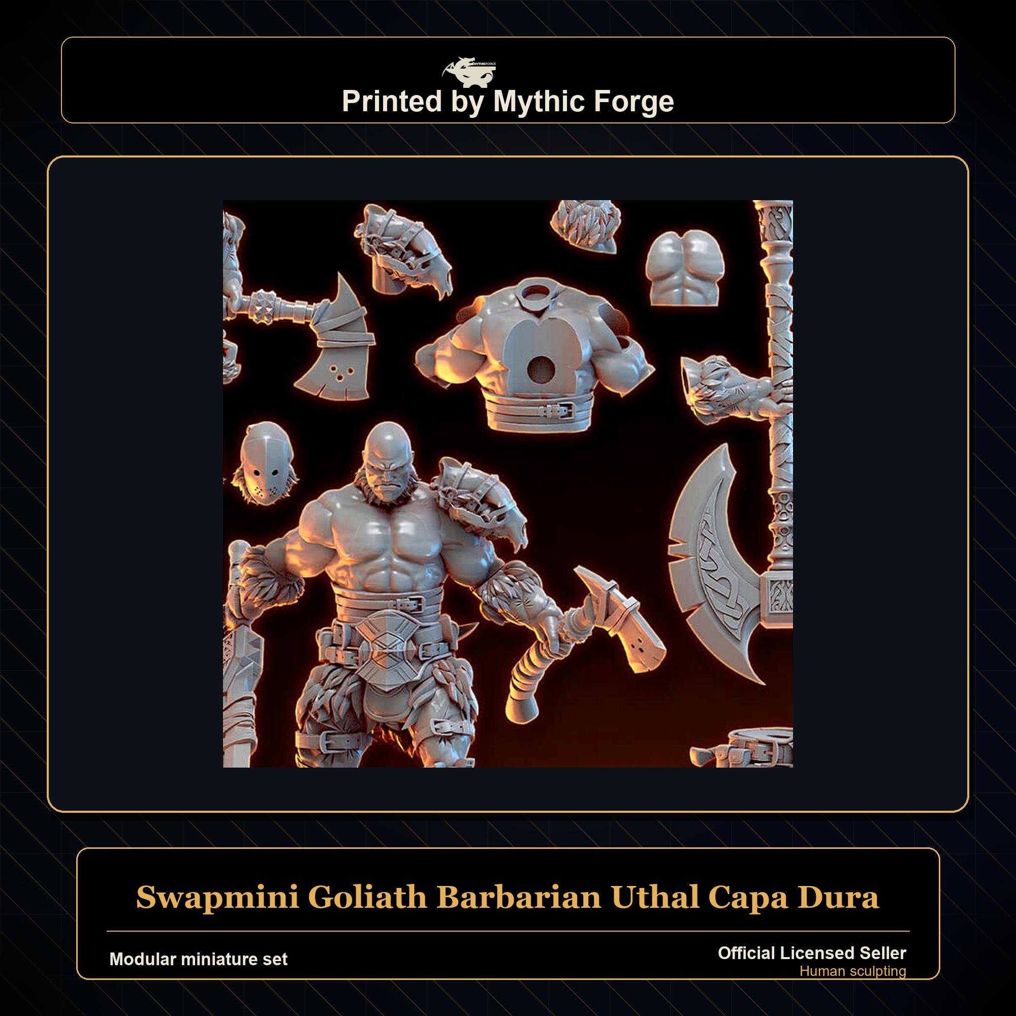Modular RPG - Swapmini Goliath Barbarian - Uthal Capa Dura - Bundle modular miniature modular miniature set printed by Mythic Forge