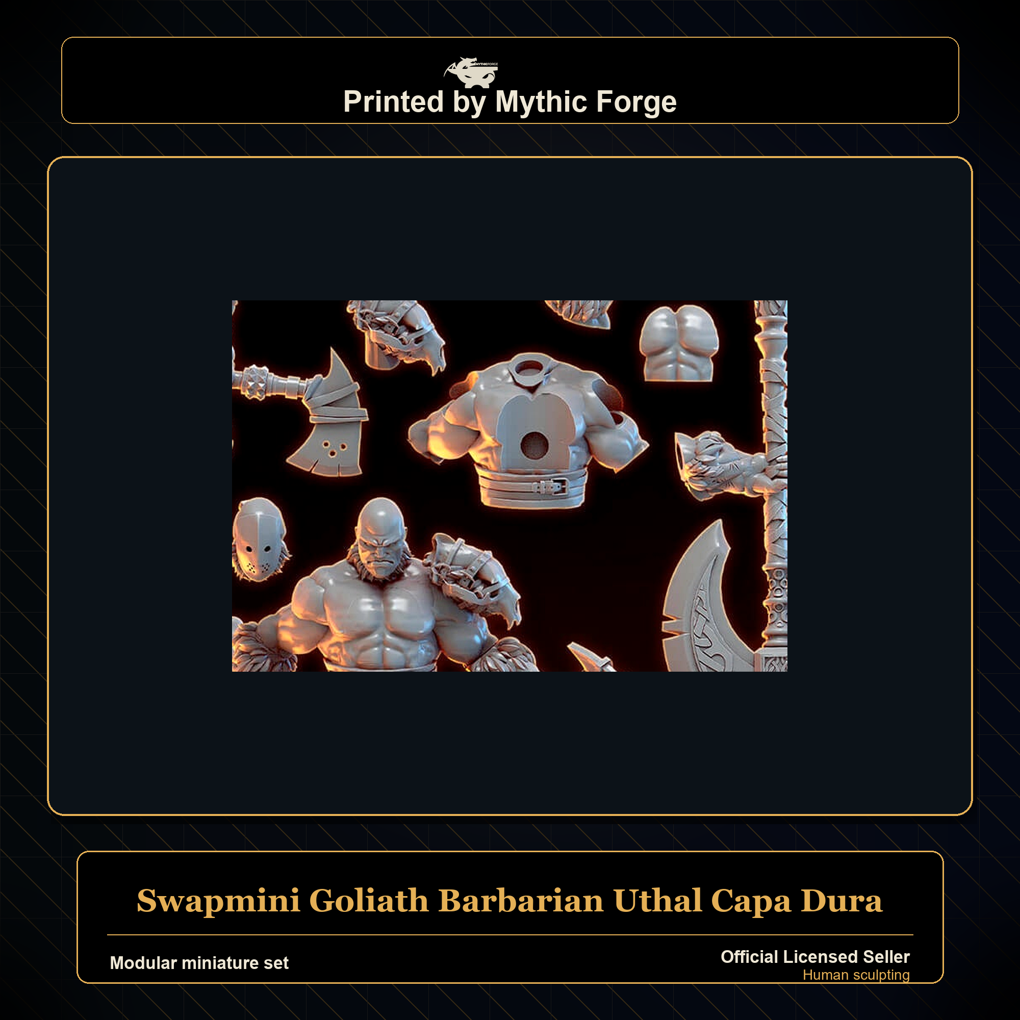 Modular RPG - Swapmini Goliath Barbarian - Uthal Capa Dura - Bundle modular miniature modular miniature set printed by Mythic Forge