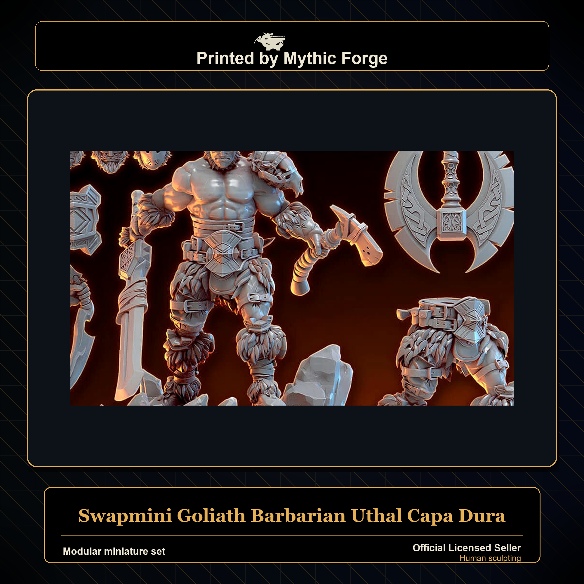 Modular RPG - Swapmini Goliath Barbarian - Uthal Capa Dura - Bundle modular miniature modular miniature set printed by Mythic Forge