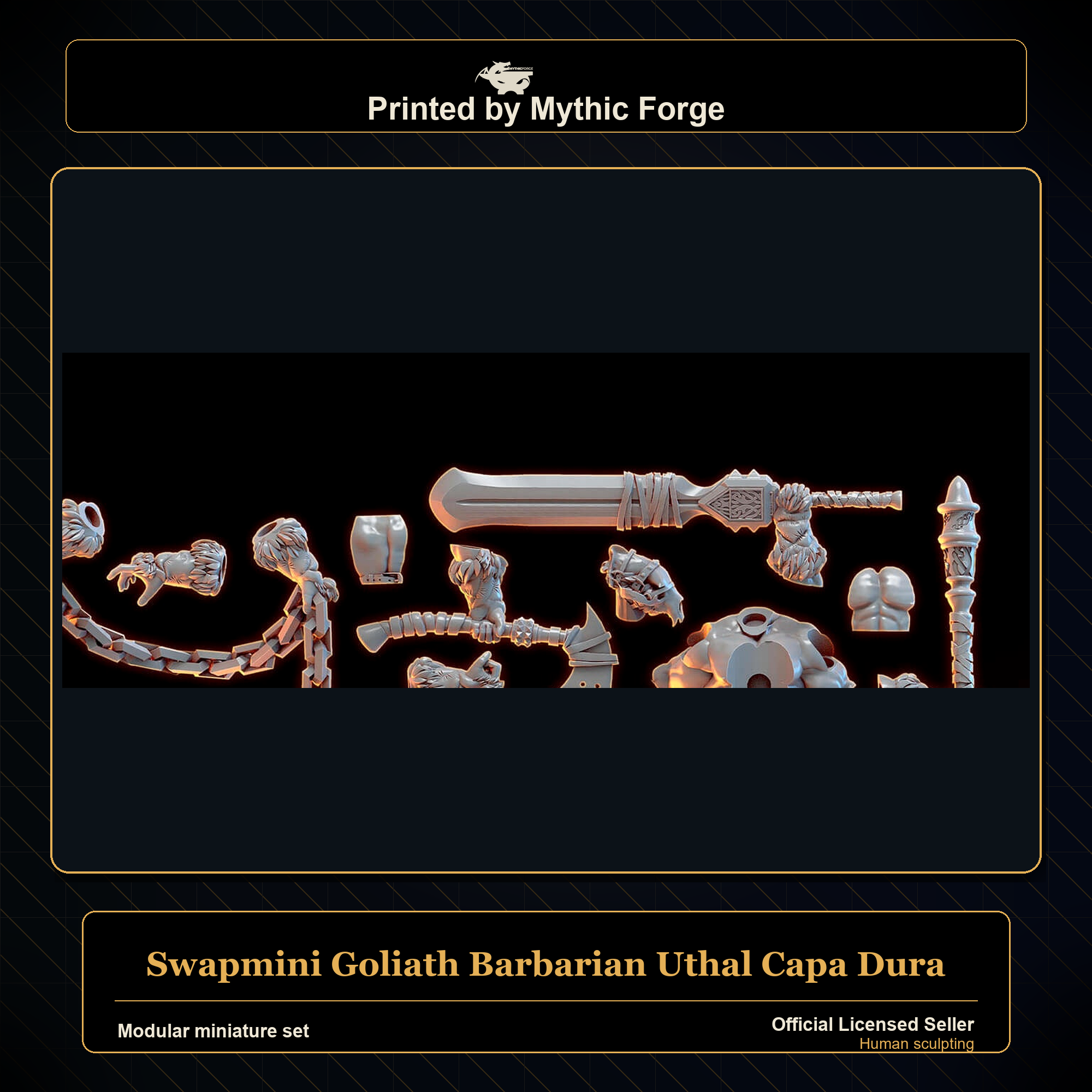 Modular RPG - Swapmini Goliath Barbarian - Uthal Capa Dura - Bundle modular miniature modular miniature set printed by Mythic Forge
