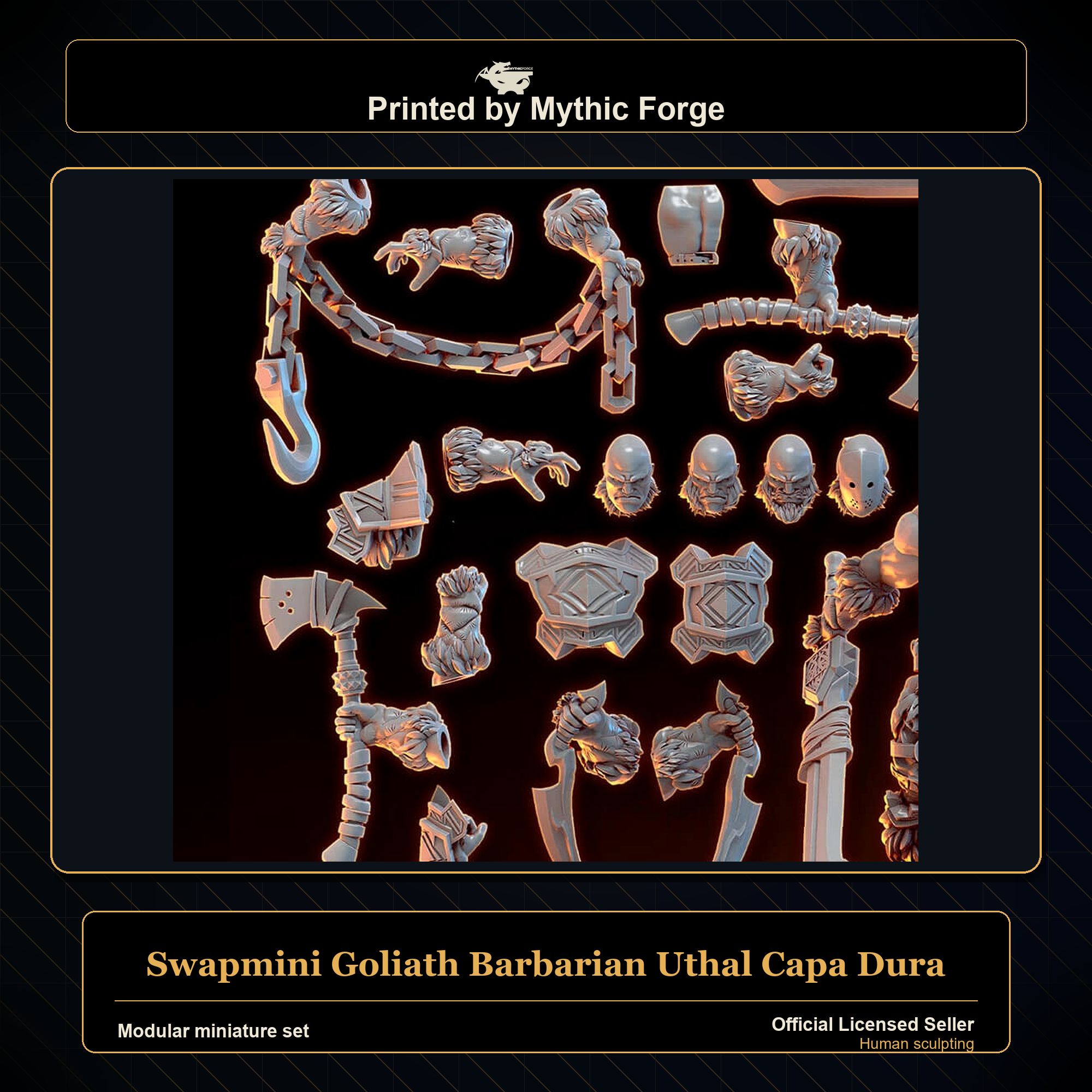 Modular RPG - Swapmini Goliath Barbarian - Uthal Capa Dura - Bundle modular miniature modular miniature set printed by Mythic Forge