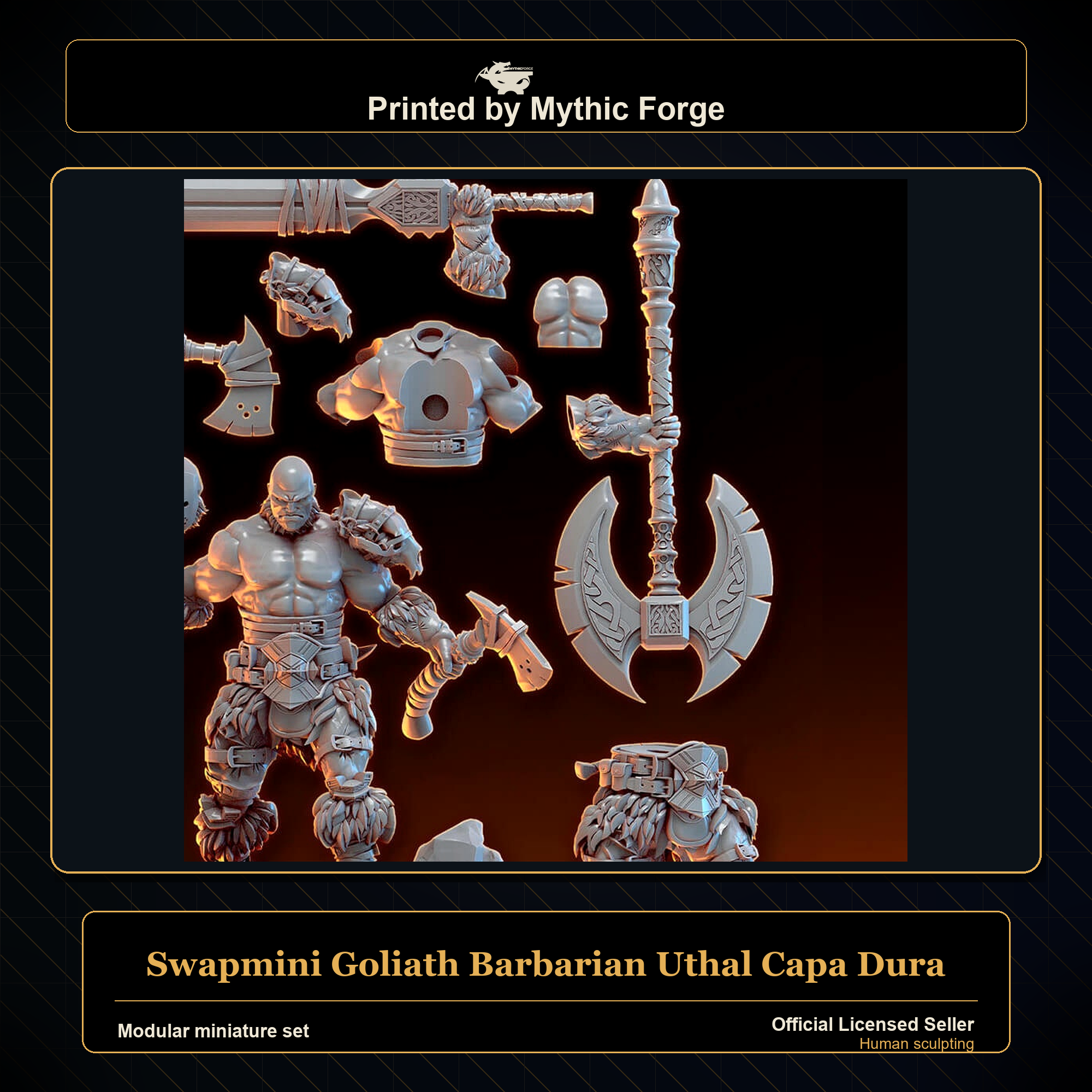 Modular RPG - Swapmini Goliath Barbarian - Uthal Capa Dura - Bundle modular miniature modular miniature set printed by Mythic Forge