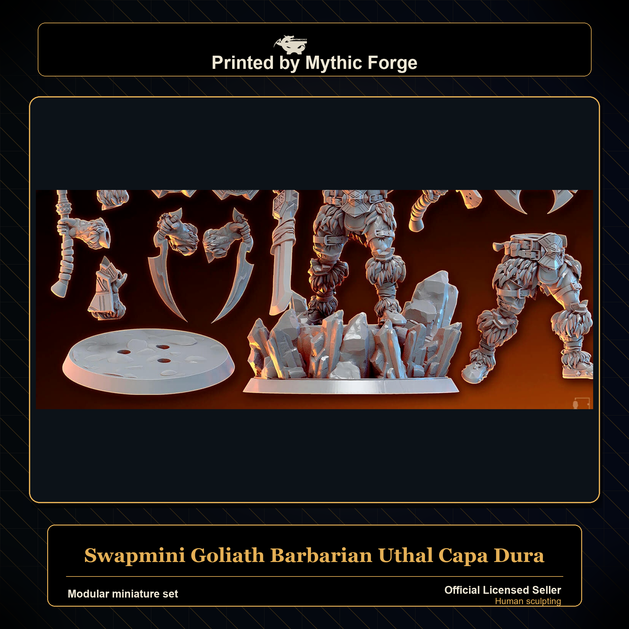 Modular RPG - Swapmini Goliath Barbarian - Uthal Capa Dura - Bundle modular miniature modular miniature set printed by Mythic Forge