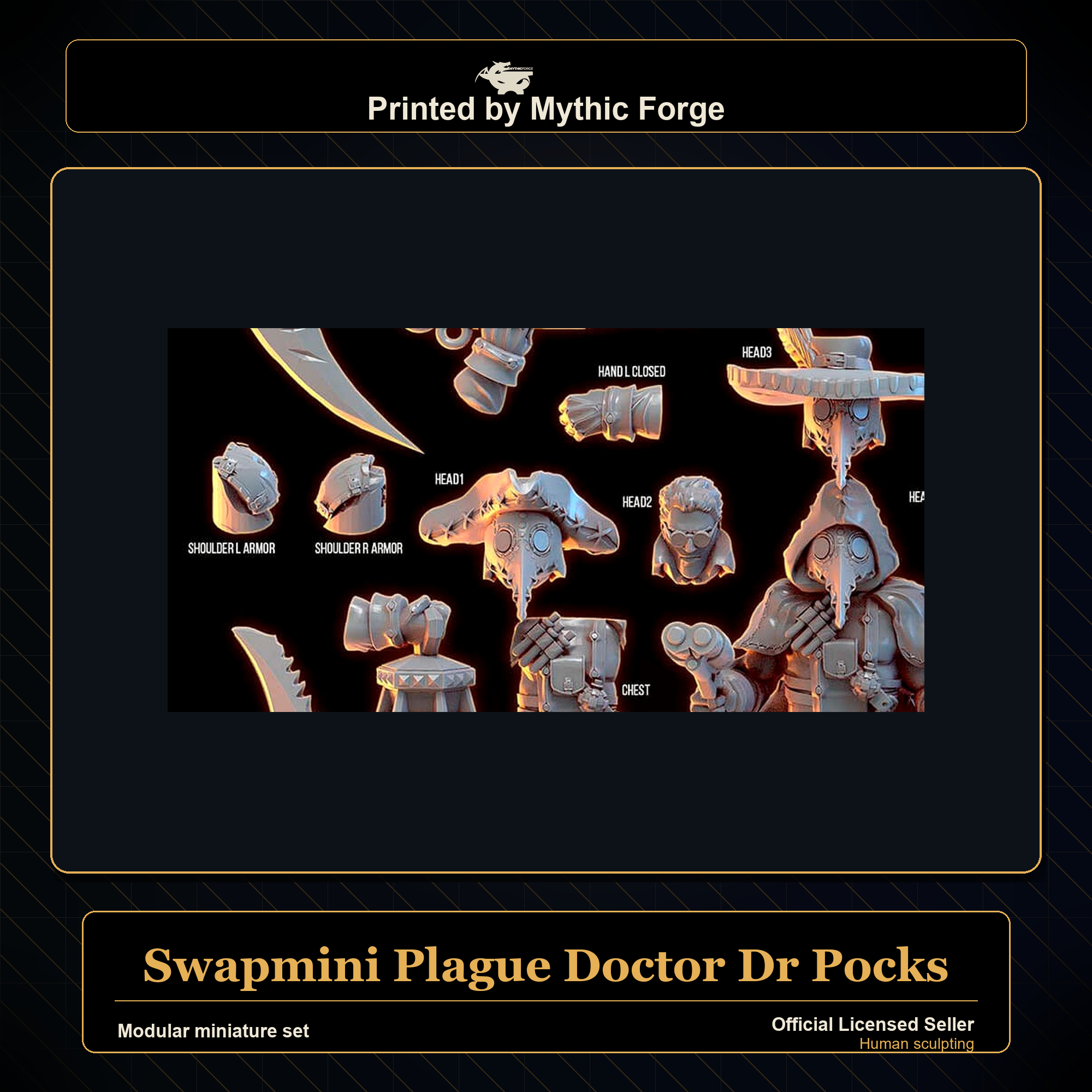Modular RPG - Swapmini Plague Doctor - Dr Pocks - Bundle modular miniature modular miniature set printed by Mythic Forge