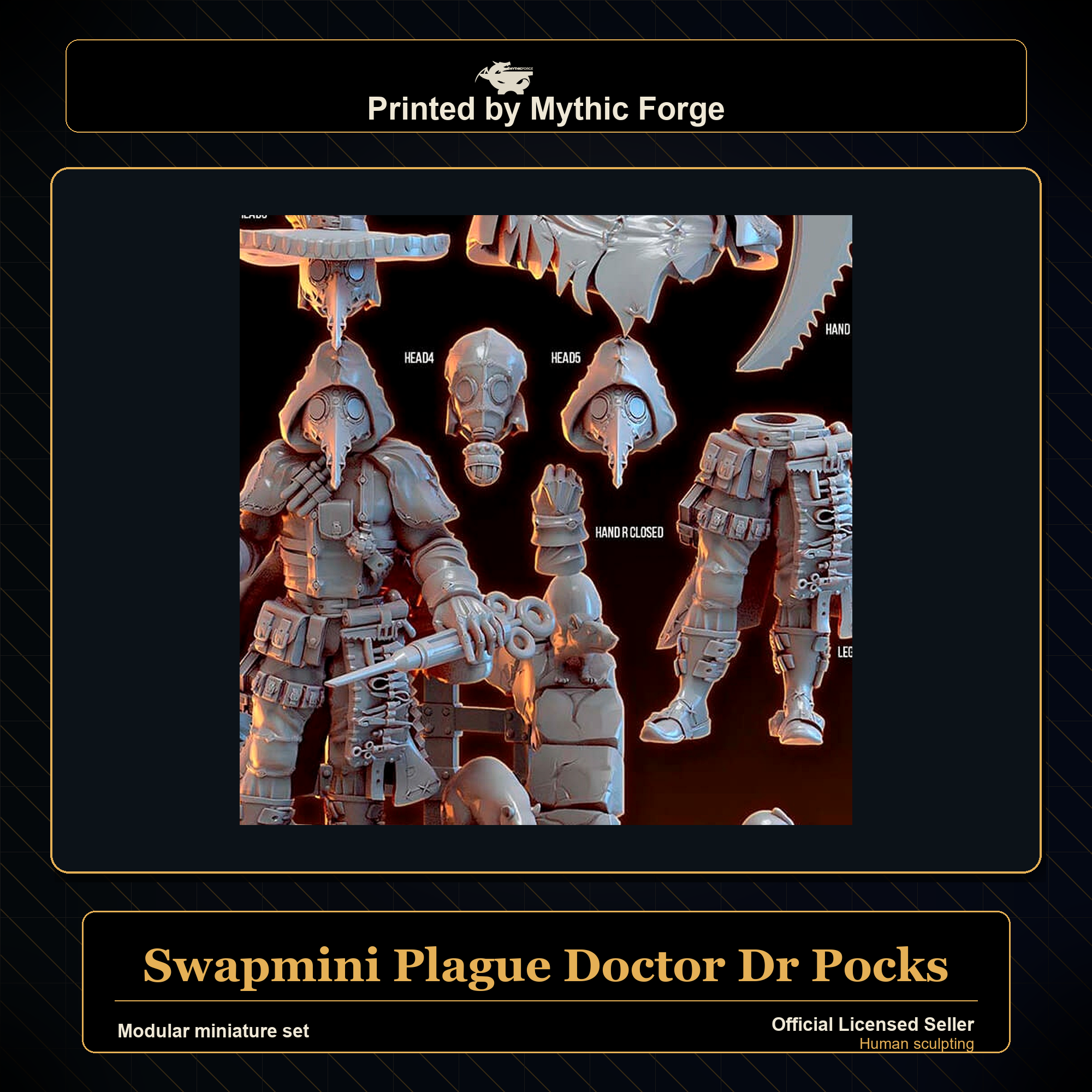 Modular RPG - Swapmini Plague Doctor - Dr Pocks - Bundle modular miniature modular miniature set printed by Mythic Forge