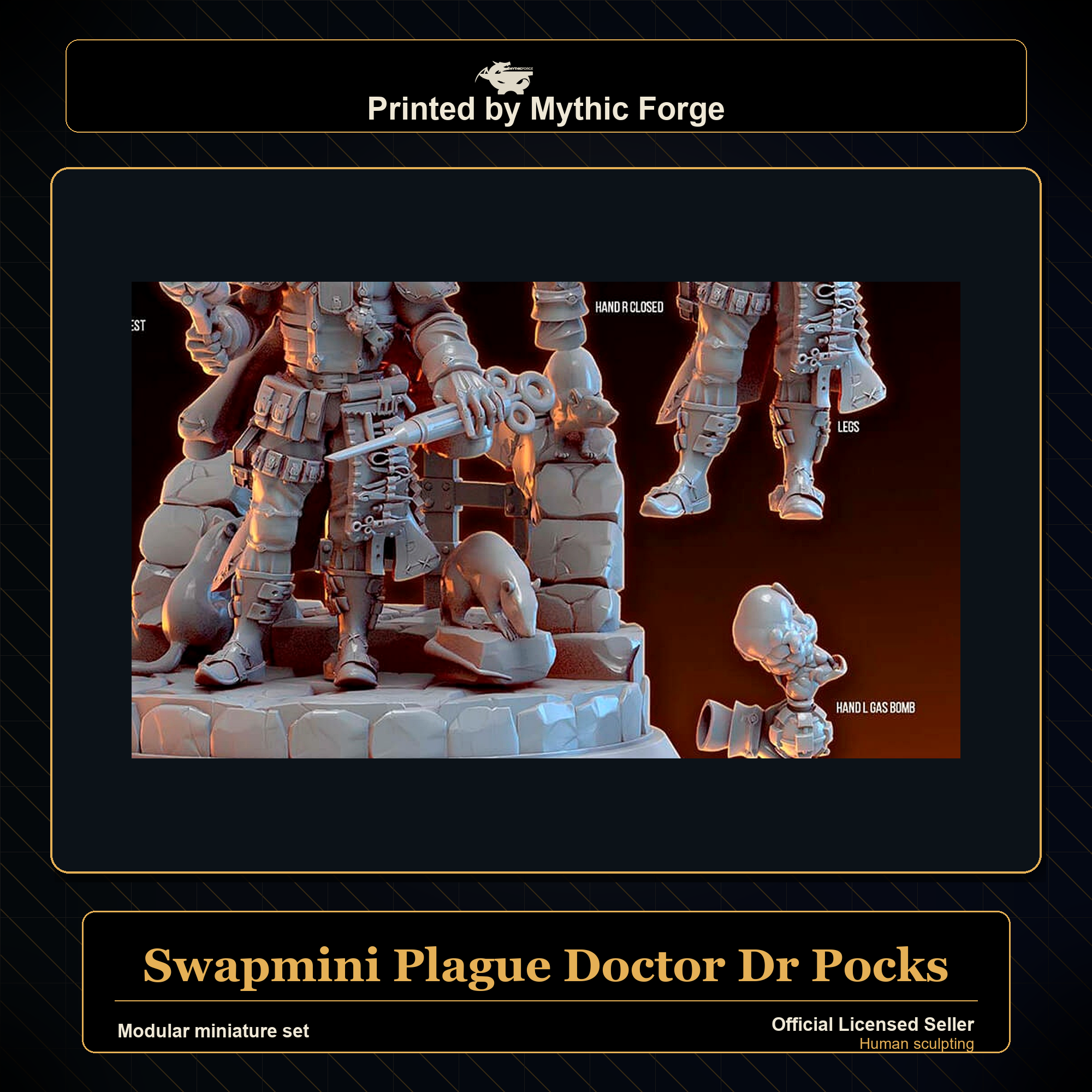 Modular RPG - Swapmini Plague Doctor - Dr Pocks - Bundle modular miniature modular miniature set printed by Mythic Forge