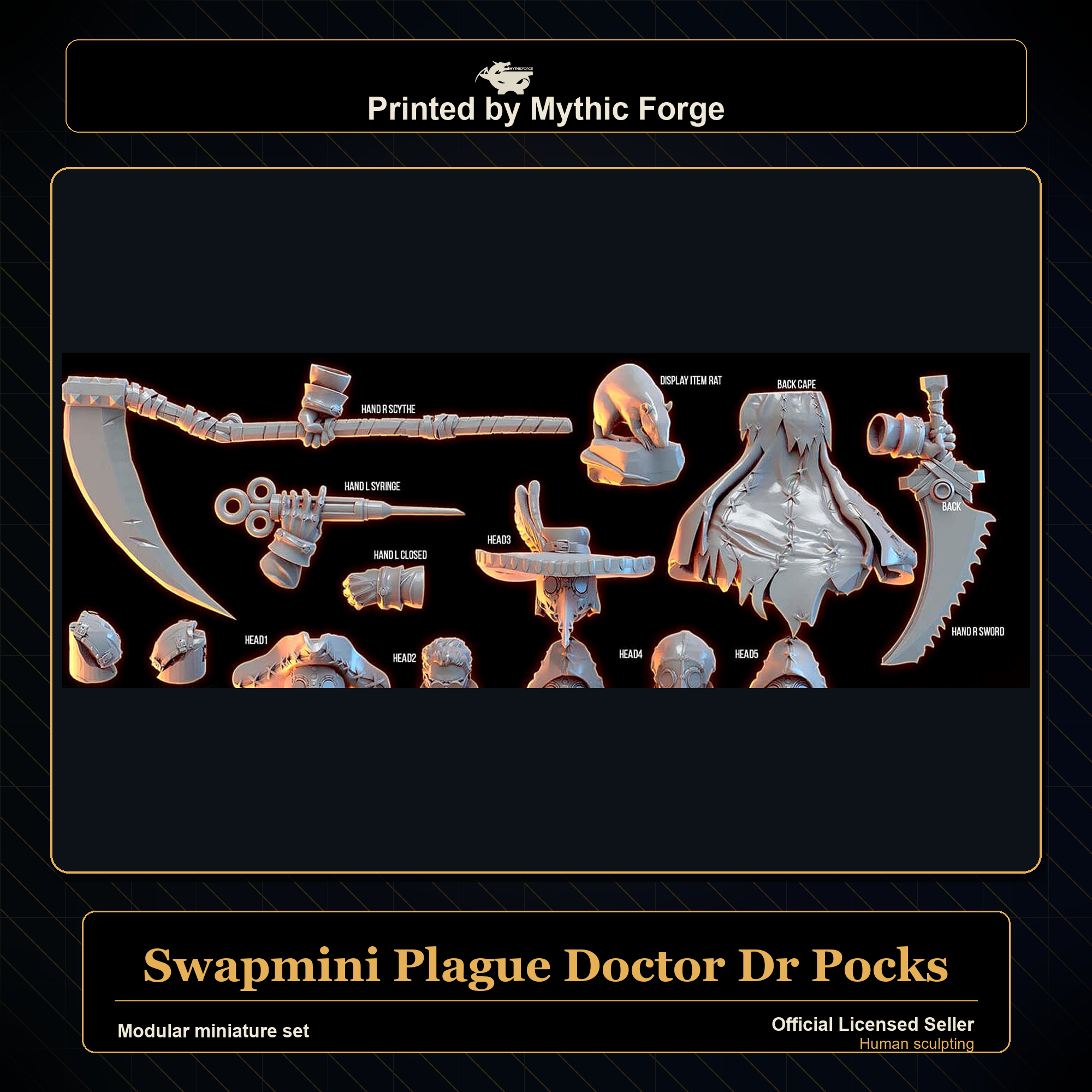 Modular RPG - Swapmini Plague Doctor - Dr Pocks - Bundle modular miniature modular miniature set printed by Mythic Forge