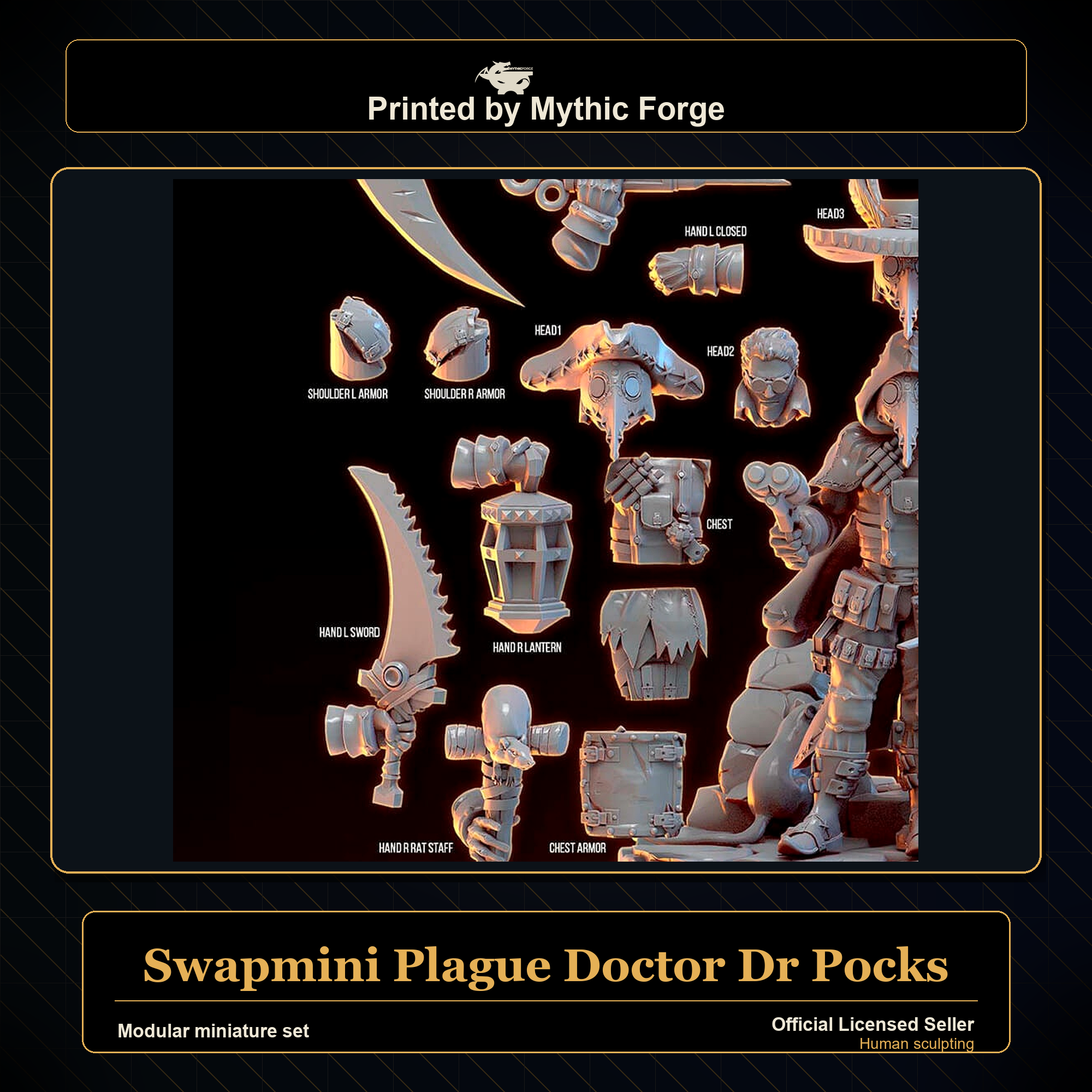 Modular RPG - Swapmini Plague Doctor - Dr Pocks - Bundle modular miniature modular miniature set printed by Mythic Forge