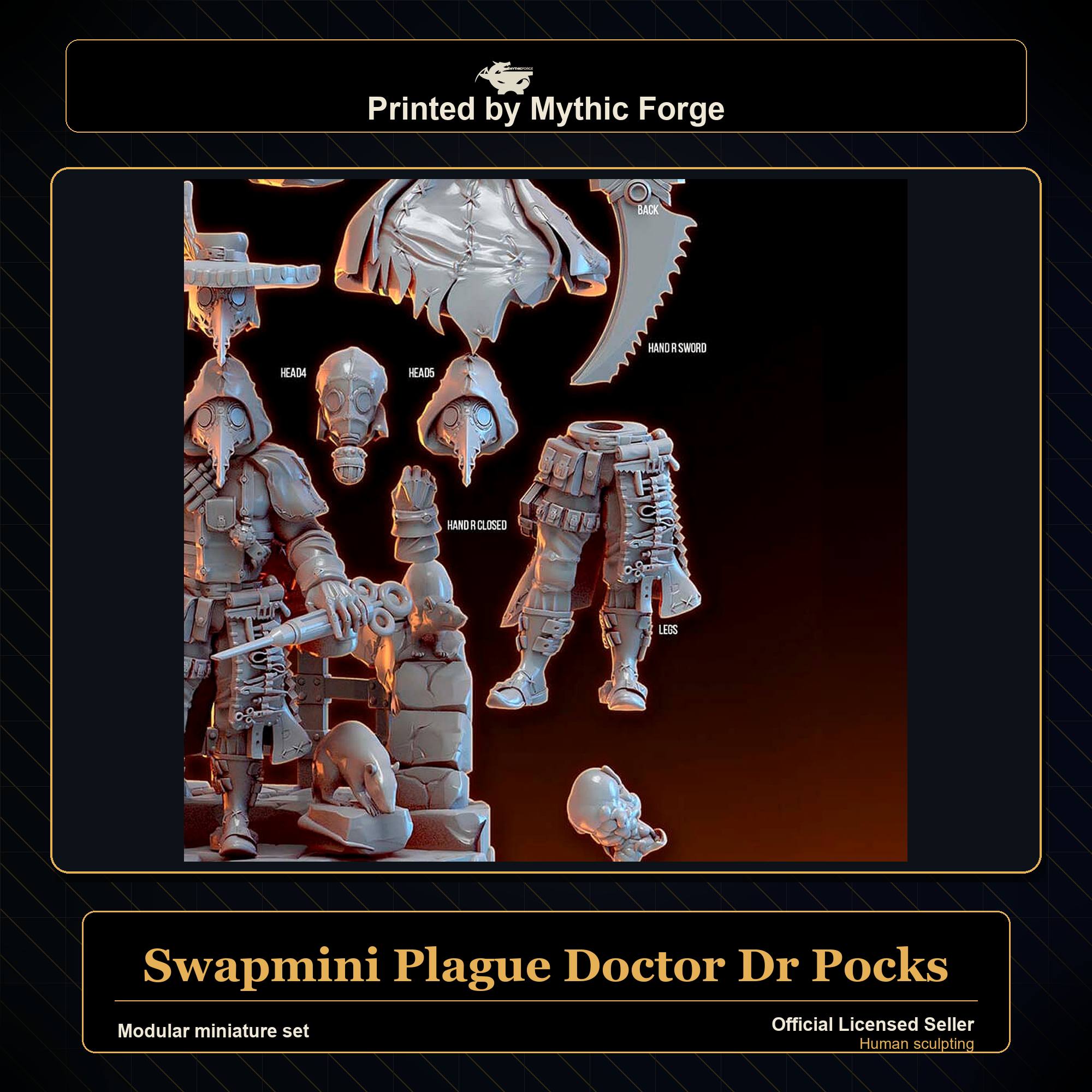Modular RPG - Swapmini Plague Doctor - Dr Pocks - Bundle modular miniature modular miniature set printed by Mythic Forge