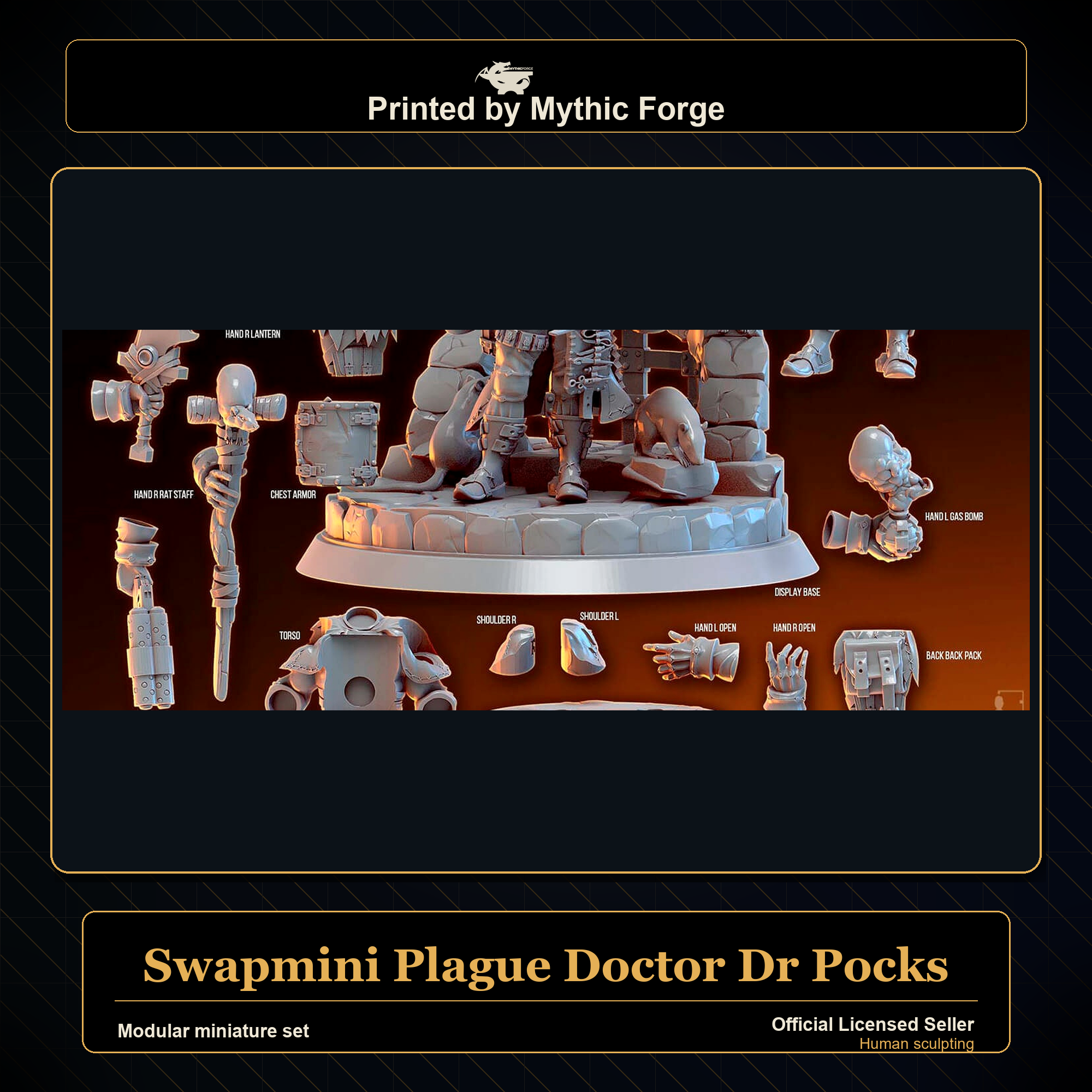 Modular RPG - Swapmini Plague Doctor - Dr Pocks - Bundle modular miniature modular miniature set printed by Mythic Forge