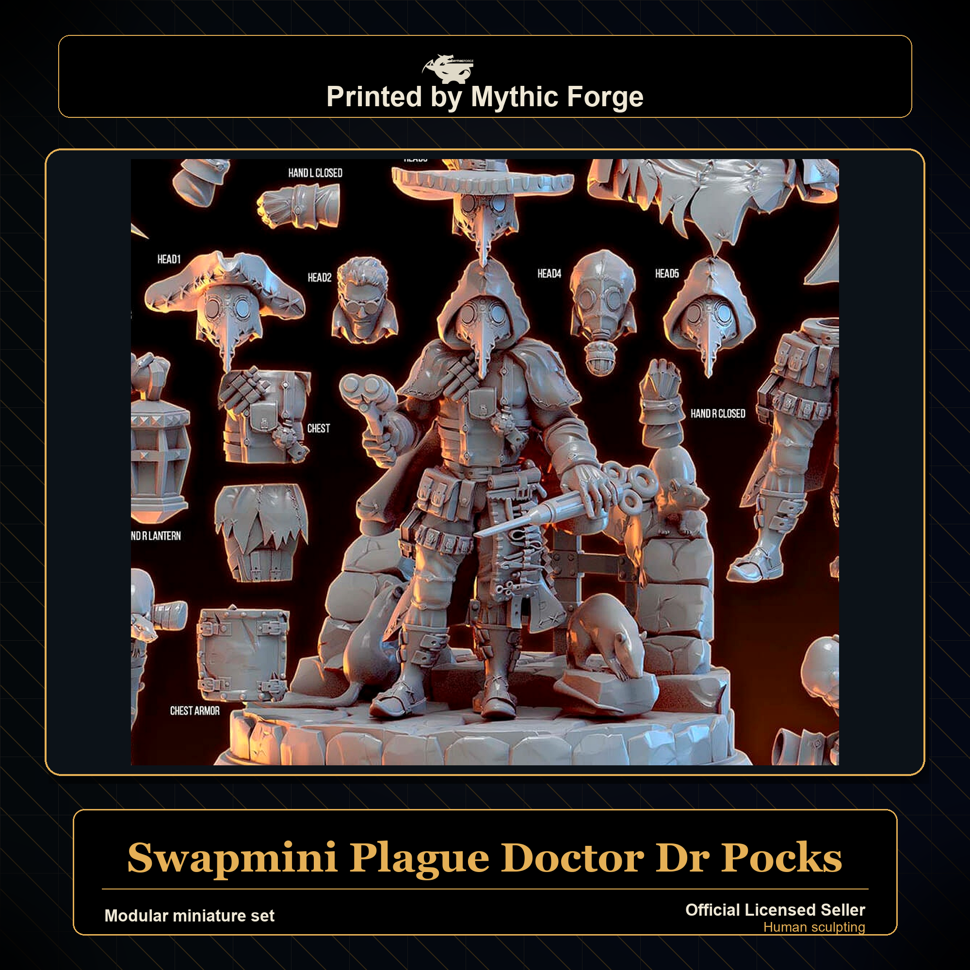 Modular RPG - Swapmini Plague Doctor - Dr Pocks - Bundle modular miniature modular miniature set printed by Mythic Forge