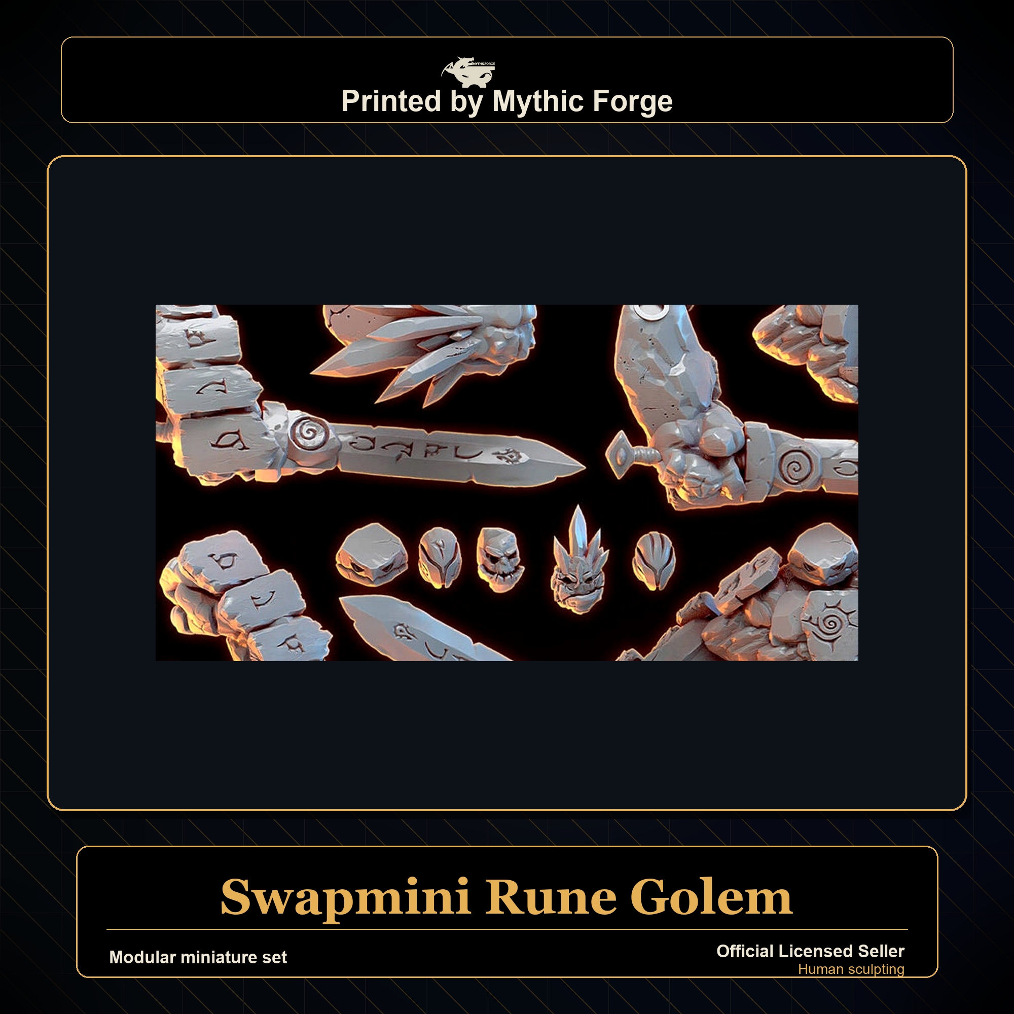 Modular RPG - Swapmini Rune Golem - Bundle modular miniature modular miniature set printed by Mythic Forge
