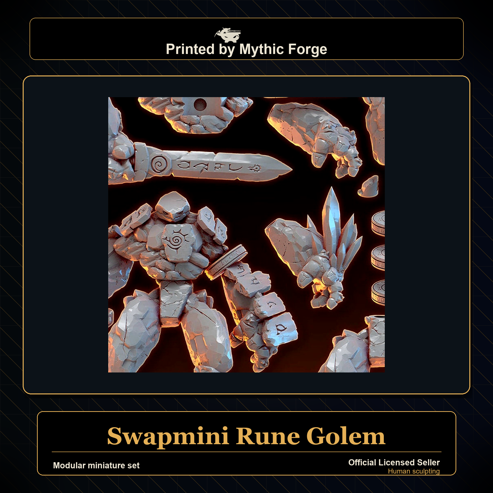 Modular RPG - Swapmini Rune Golem - Bundle modular miniature modular miniature set printed by Mythic Forge