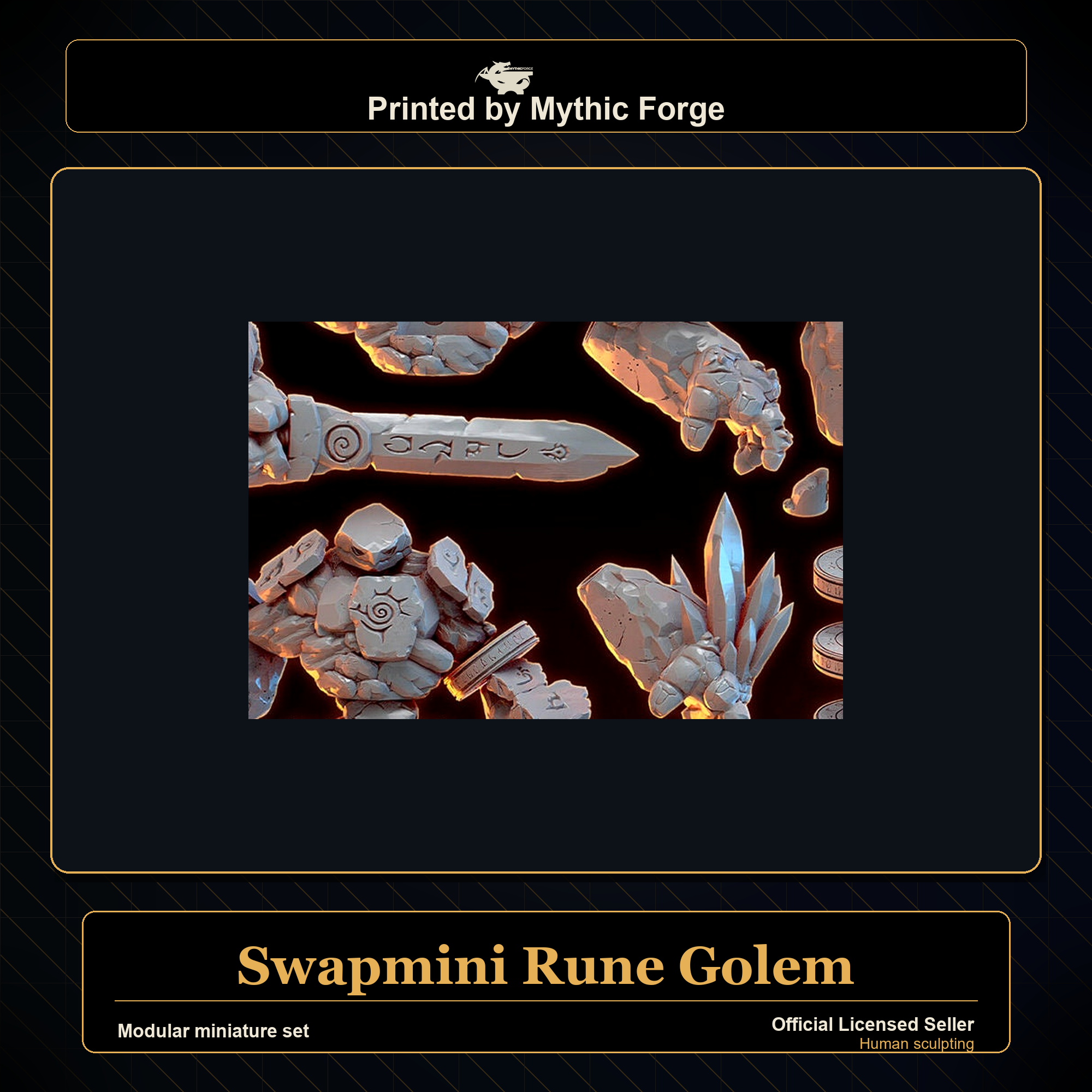 Modular RPG - Swapmini Rune Golem - Bundle modular miniature modular miniature set printed by Mythic Forge
