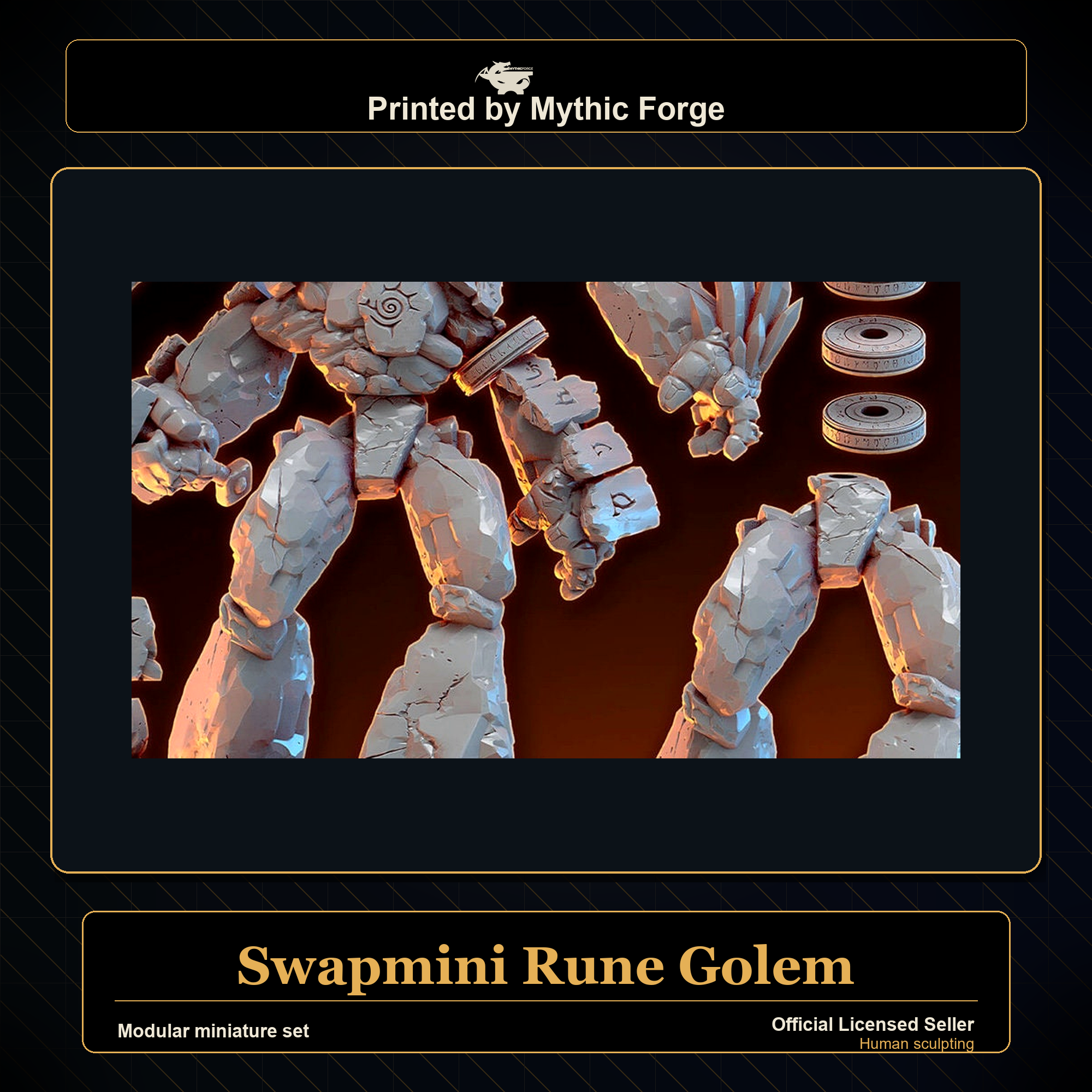 Modular RPG - Swapmini Rune Golem - Bundle modular miniature modular miniature set printed by Mythic Forge