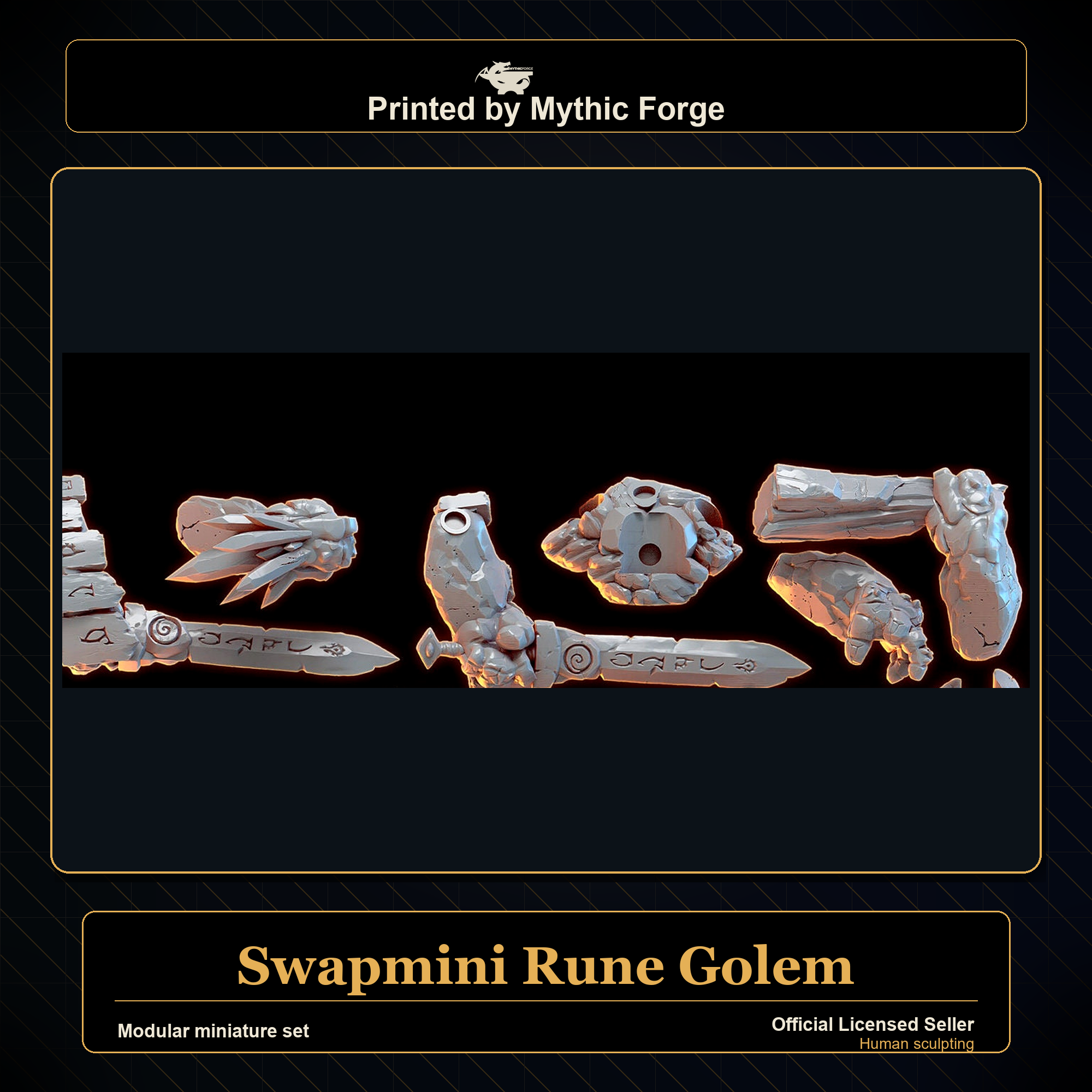 Modular RPG - Swapmini Rune Golem - Bundle modular miniature modular miniature set printed by Mythic Forge