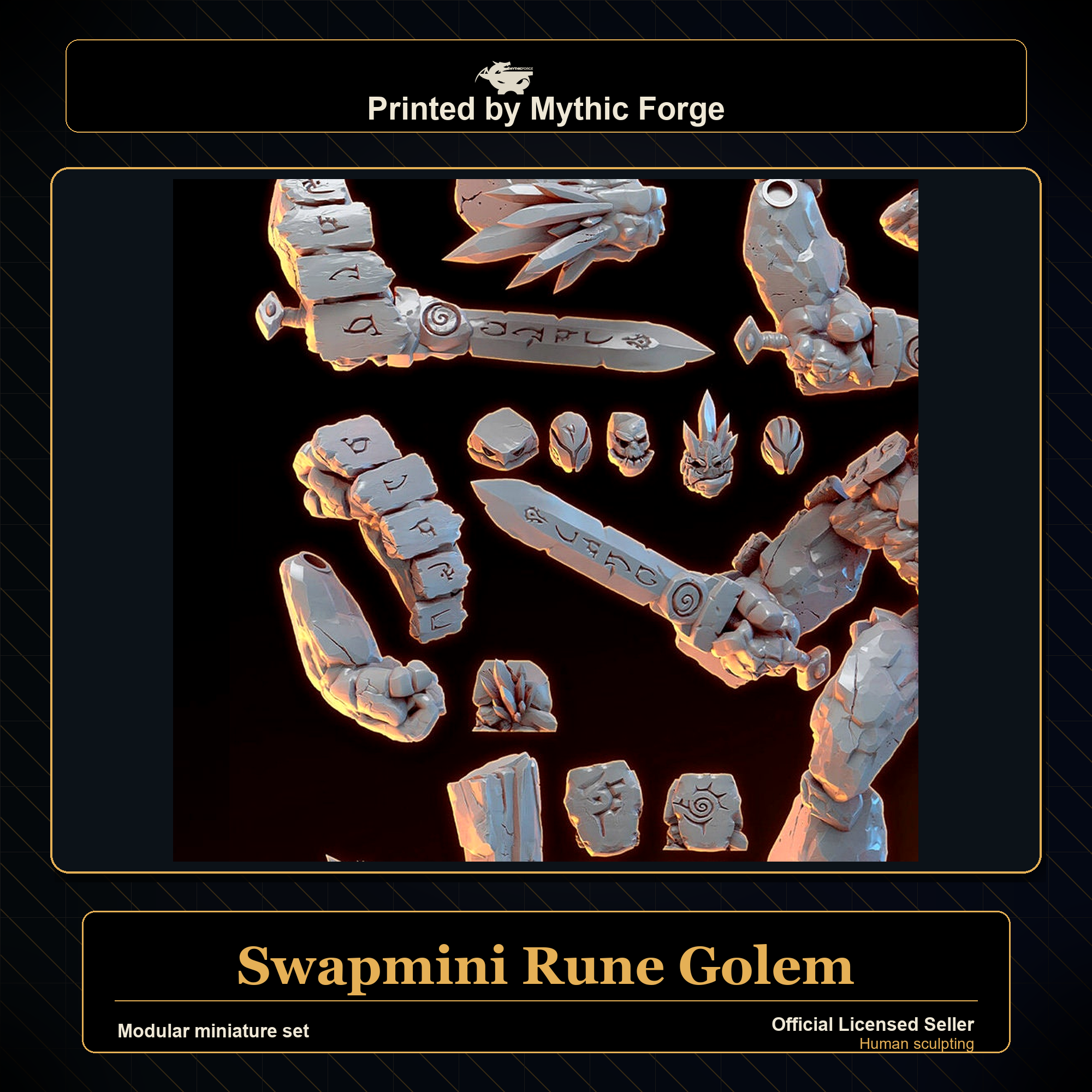 Modular RPG - Swapmini Rune Golem - Bundle modular miniature modular miniature set printed by Mythic Forge