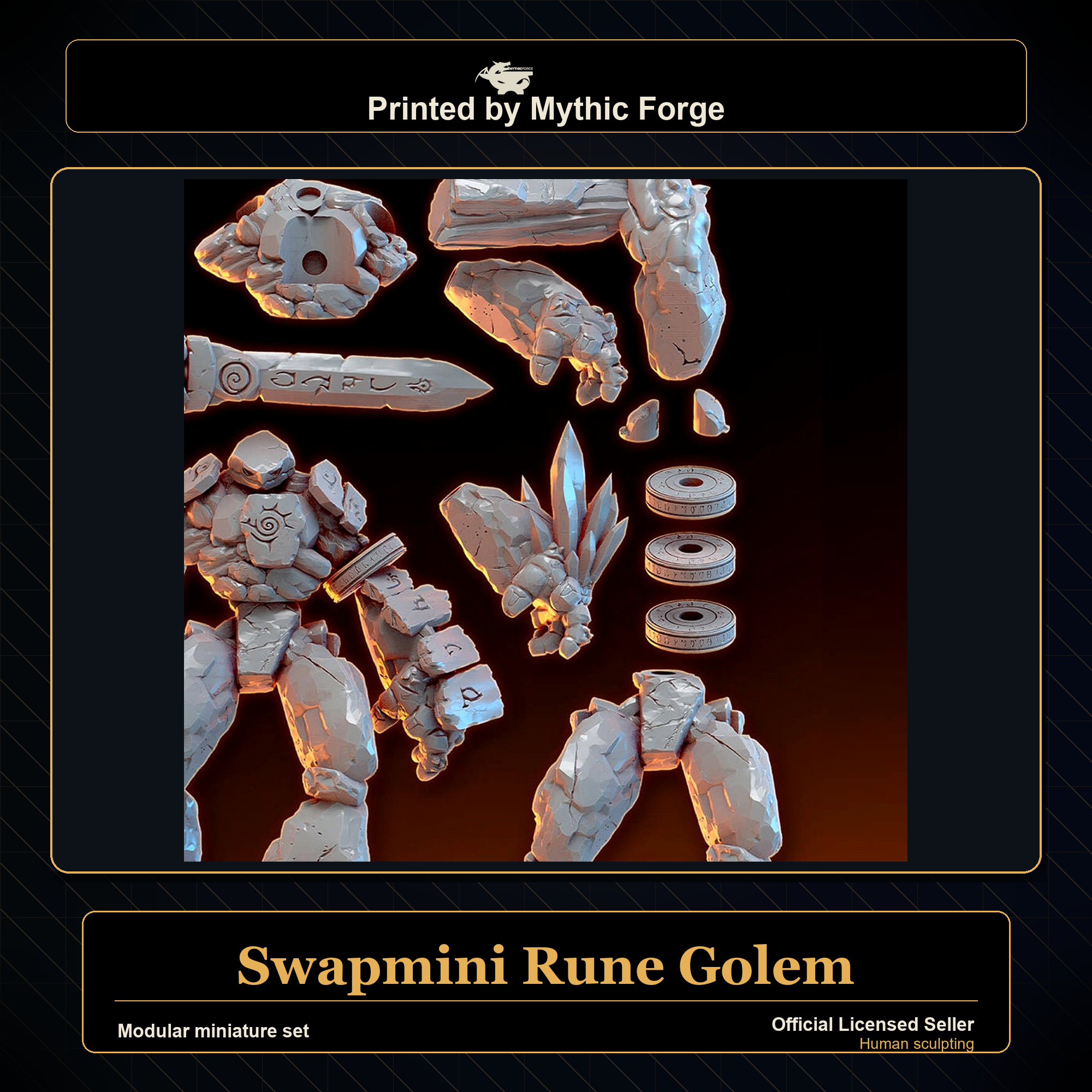 Modular RPG - Swapmini Rune Golem - Bundle modular miniature modular miniature set printed by Mythic Forge