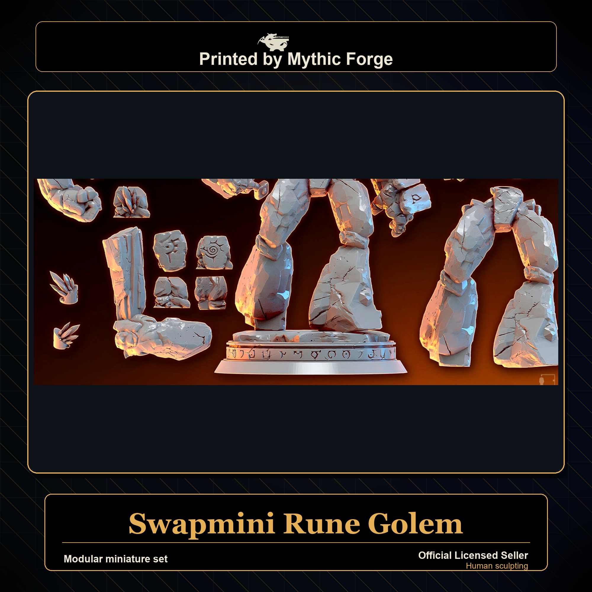 Modular RPG - Swapmini Rune Golem - Bundle modular miniature modular miniature set printed by Mythic Forge