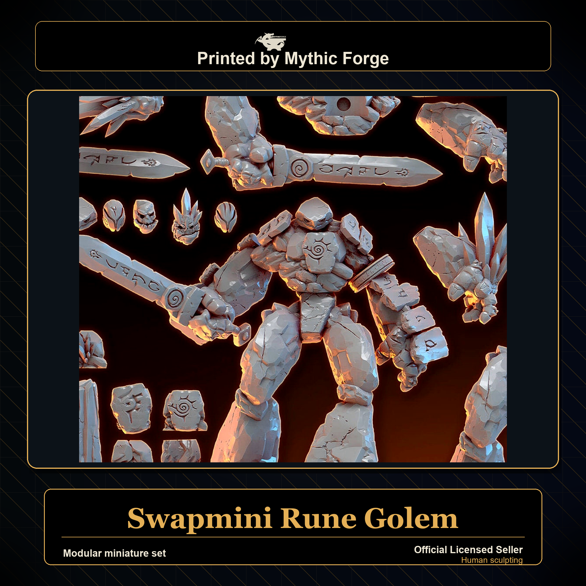 Modular RPG - Swapmini Rune Golem - Bundle modular miniature modular miniature set printed by Mythic Forge