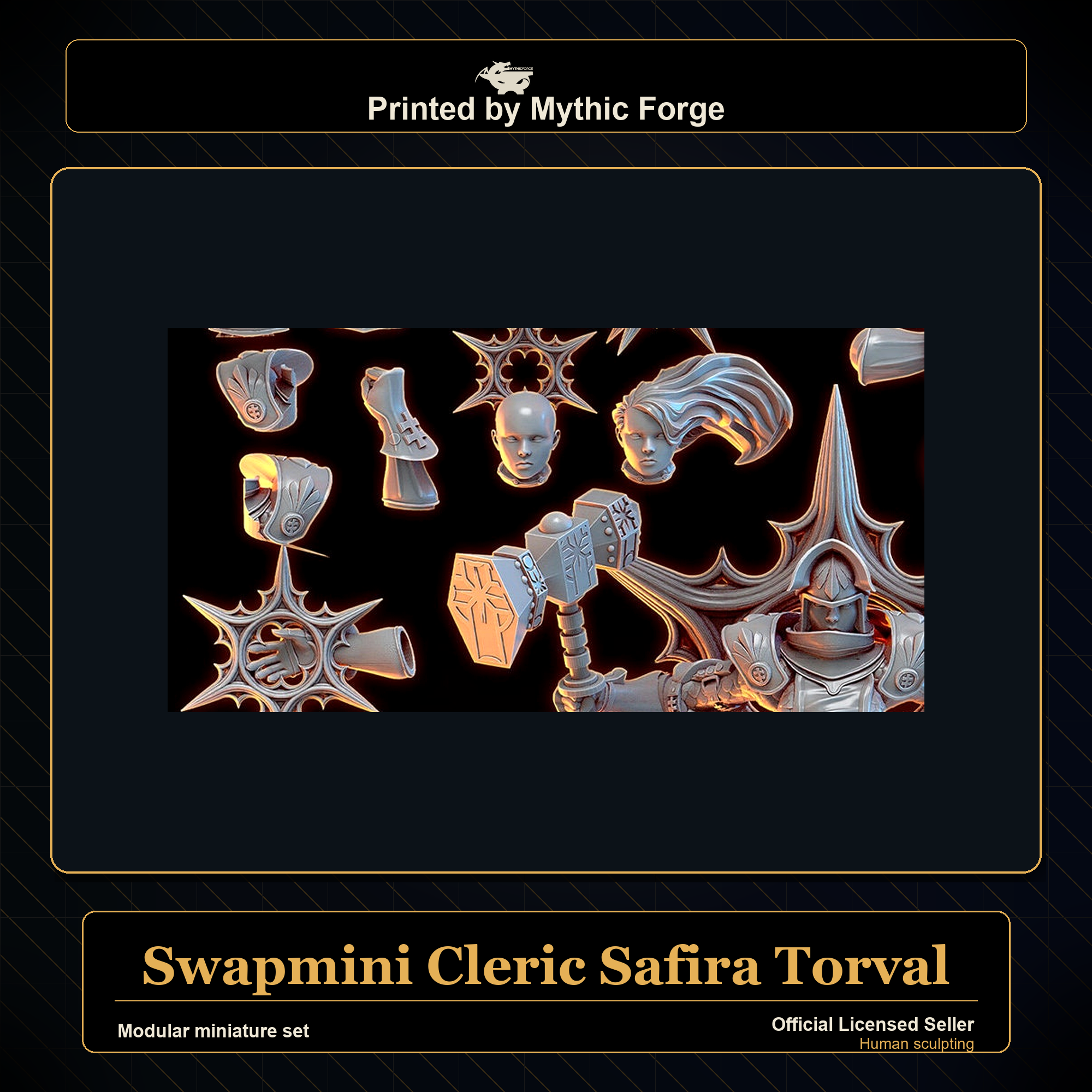 Modular RPG - Swapmini Cleric - Safira Torval - Bundle modular miniature modular miniature set printed by Mythic Forge