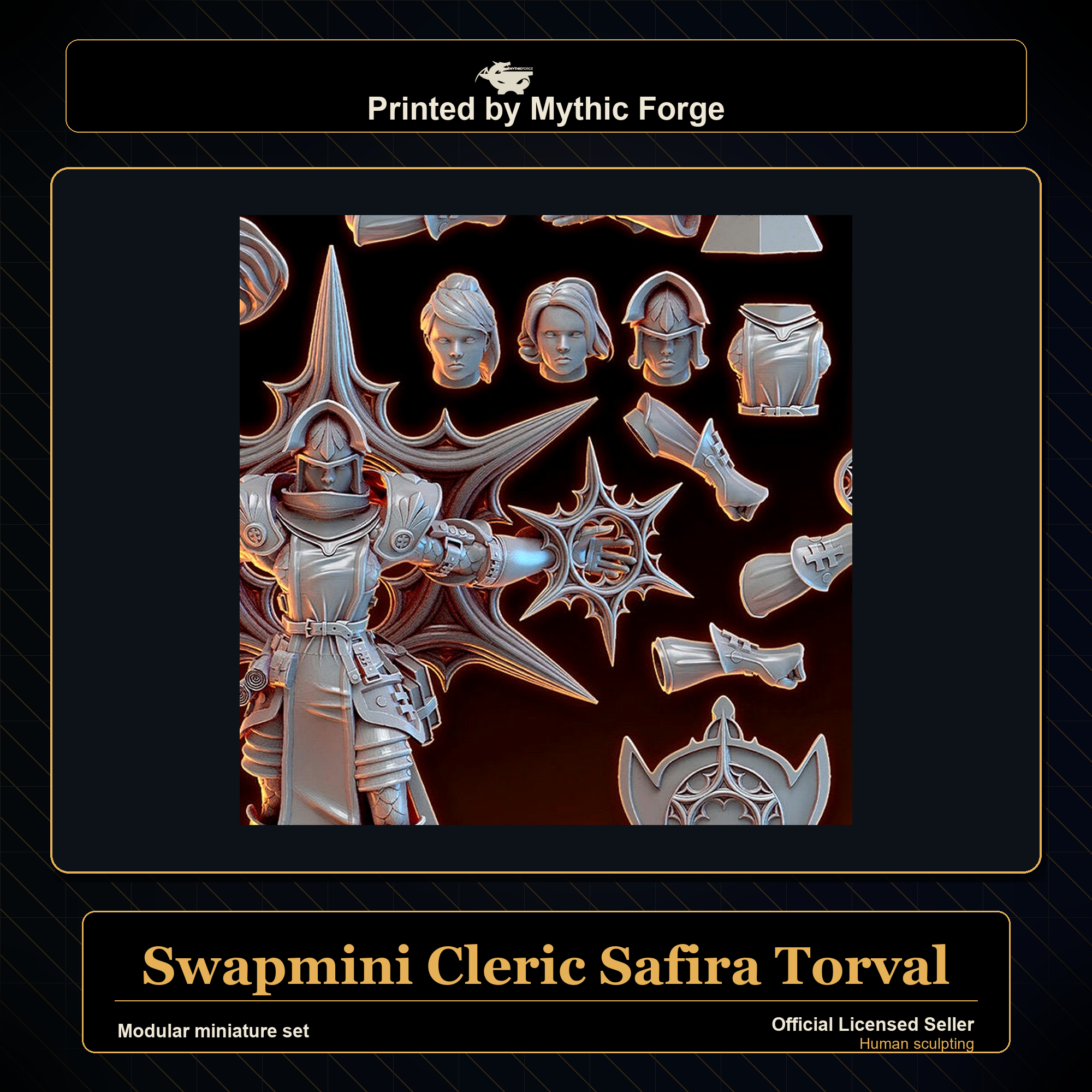 Modular RPG - Swapmini Cleric - Safira Torval - Bundle modular miniature modular miniature set printed by Mythic Forge