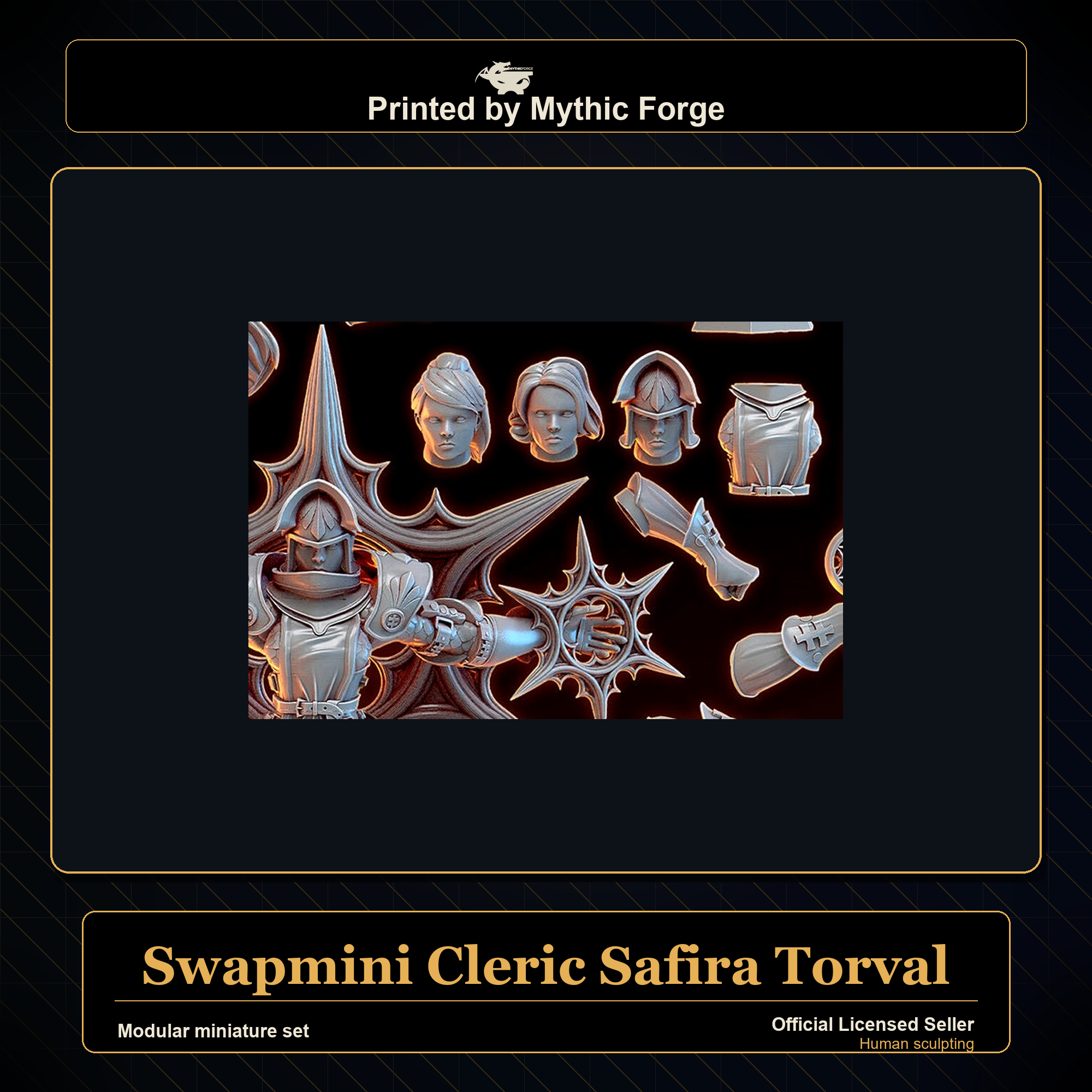 Modular RPG - Swapmini Cleric - Safira Torval - Bundle modular miniature modular miniature set printed by Mythic Forge