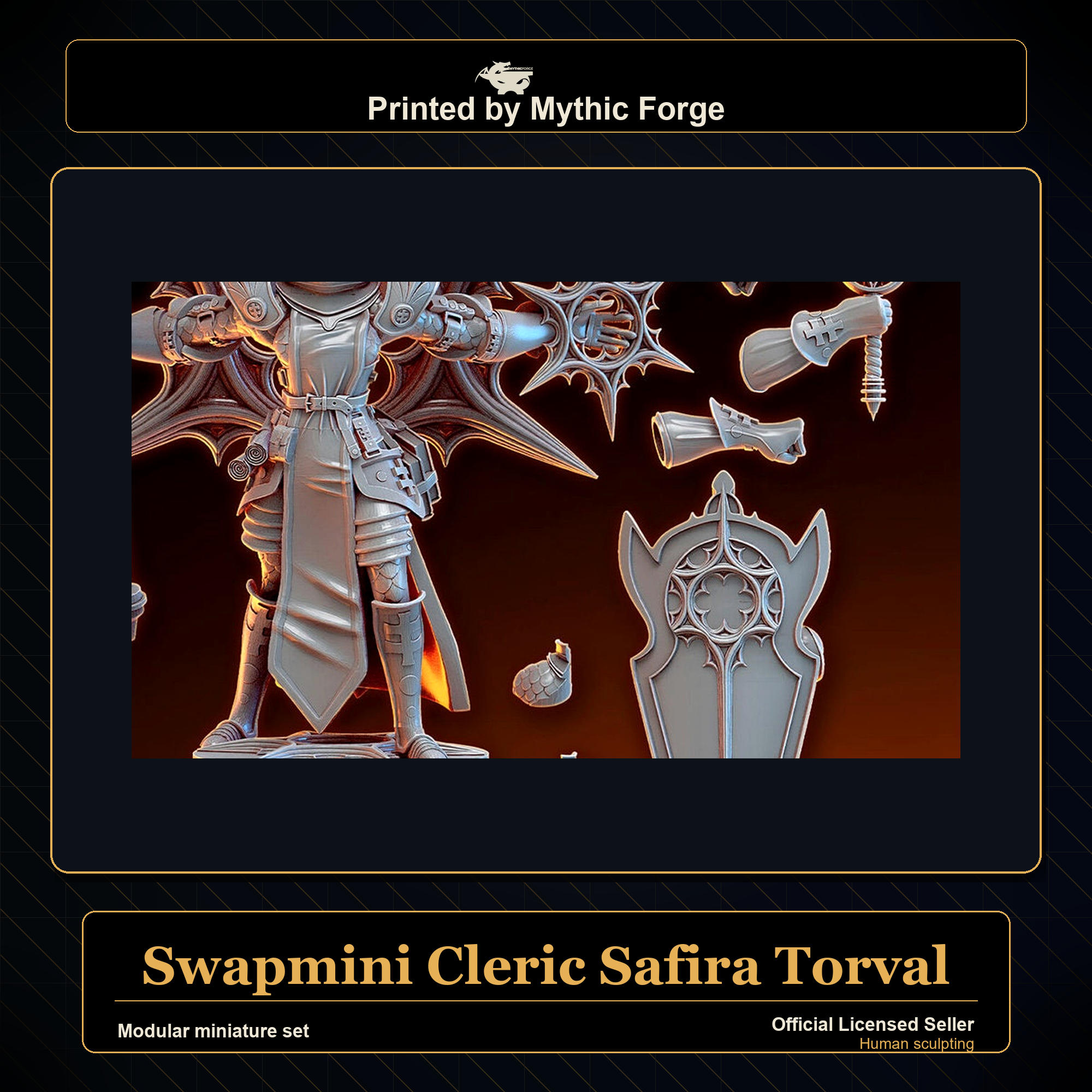 Modular RPG - Swapmini Cleric - Safira Torval - Bundle modular miniature modular miniature set printed by Mythic Forge