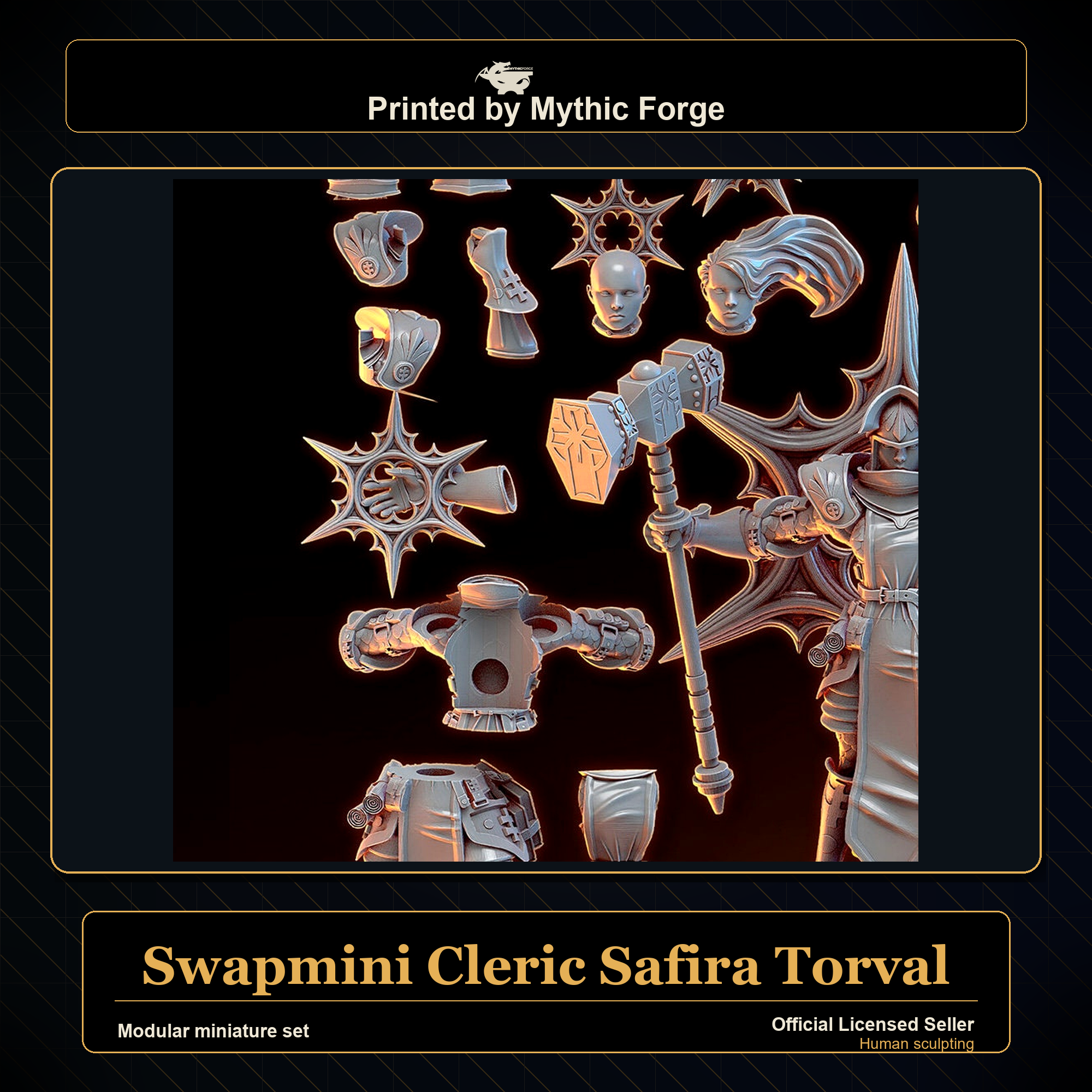 Modular RPG - Swapmini Cleric - Safira Torval - Bundle modular miniature modular miniature set printed by Mythic Forge