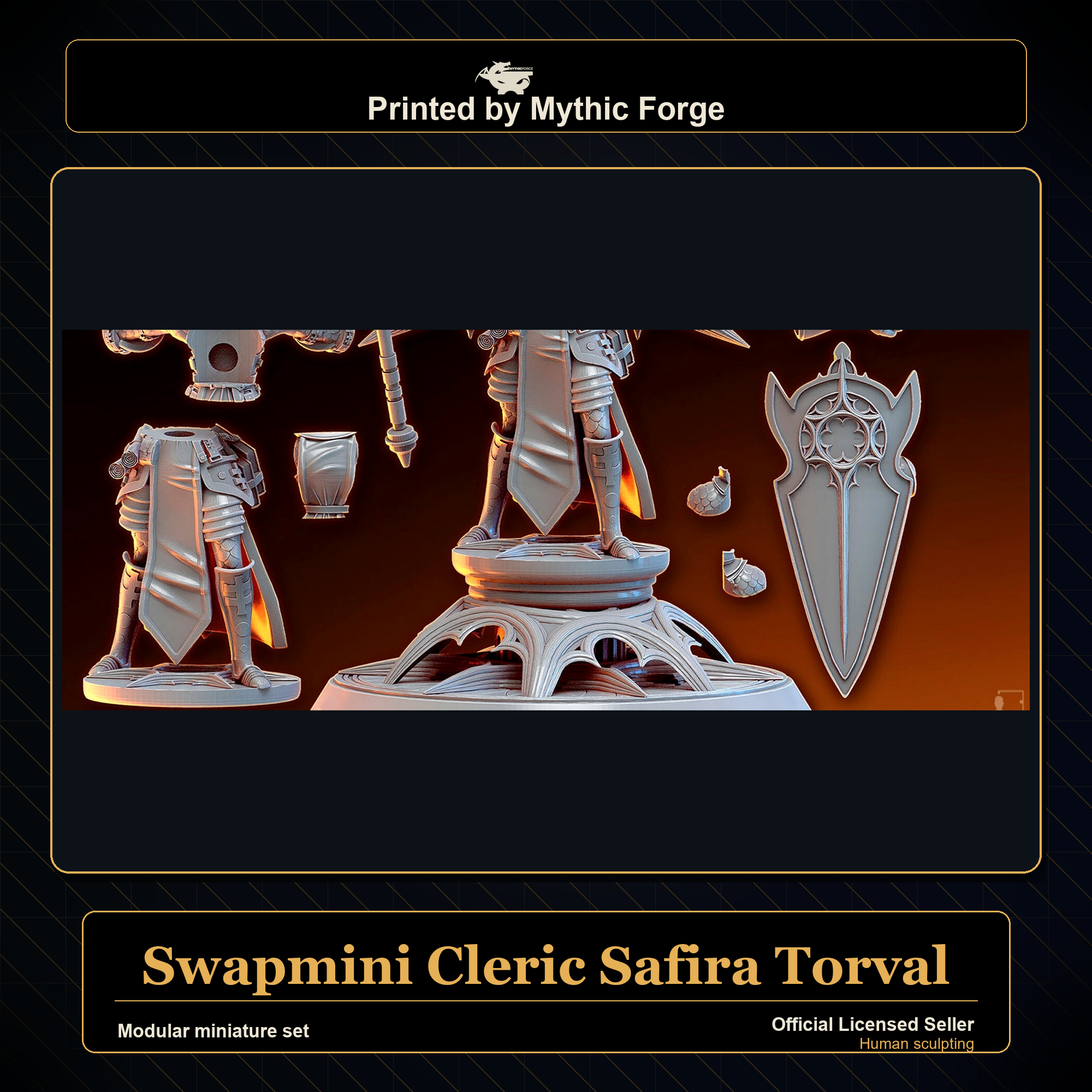 Modular RPG - Swapmini Cleric - Safira Torval - Bundle modular miniature modular miniature set printed by Mythic Forge