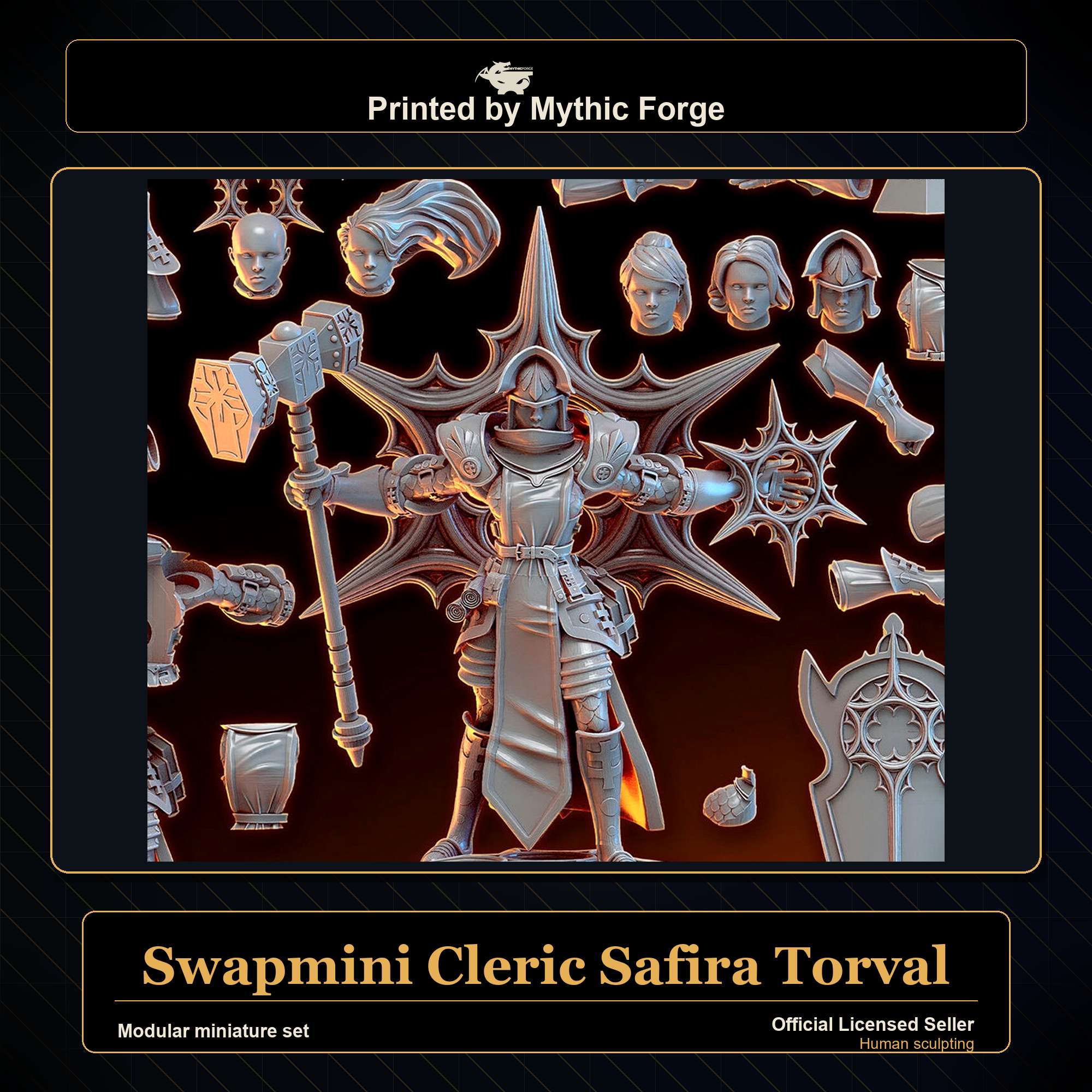 Modular RPG - Swapmini Cleric - Safira Torval - Bundle modular miniature modular miniature set printed by Mythic Forge