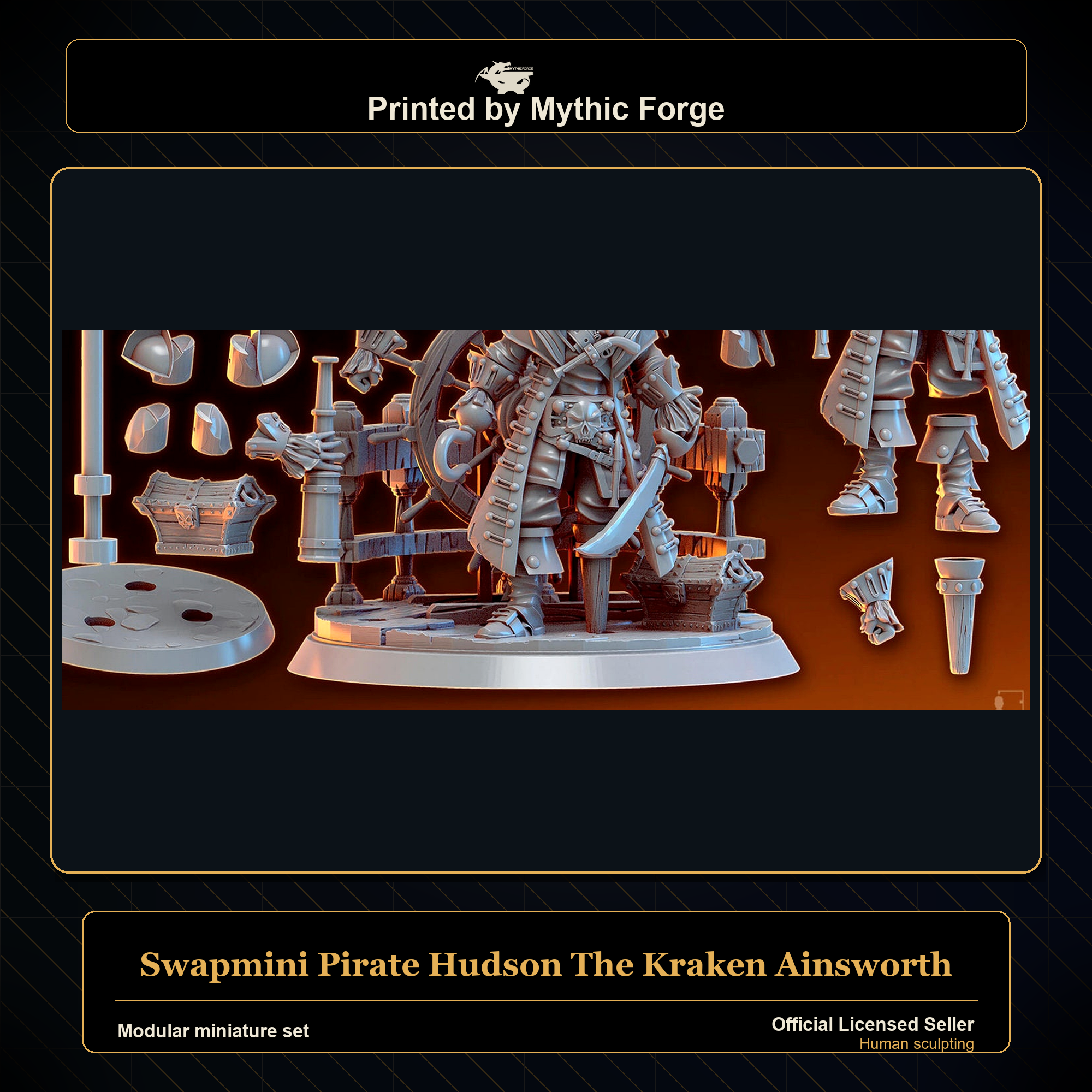 Modular RPG - Swapmini Pirate - Hudson The Kraken Ainsworth - Bundle modular miniature modular miniature set printed by Mythic Forge