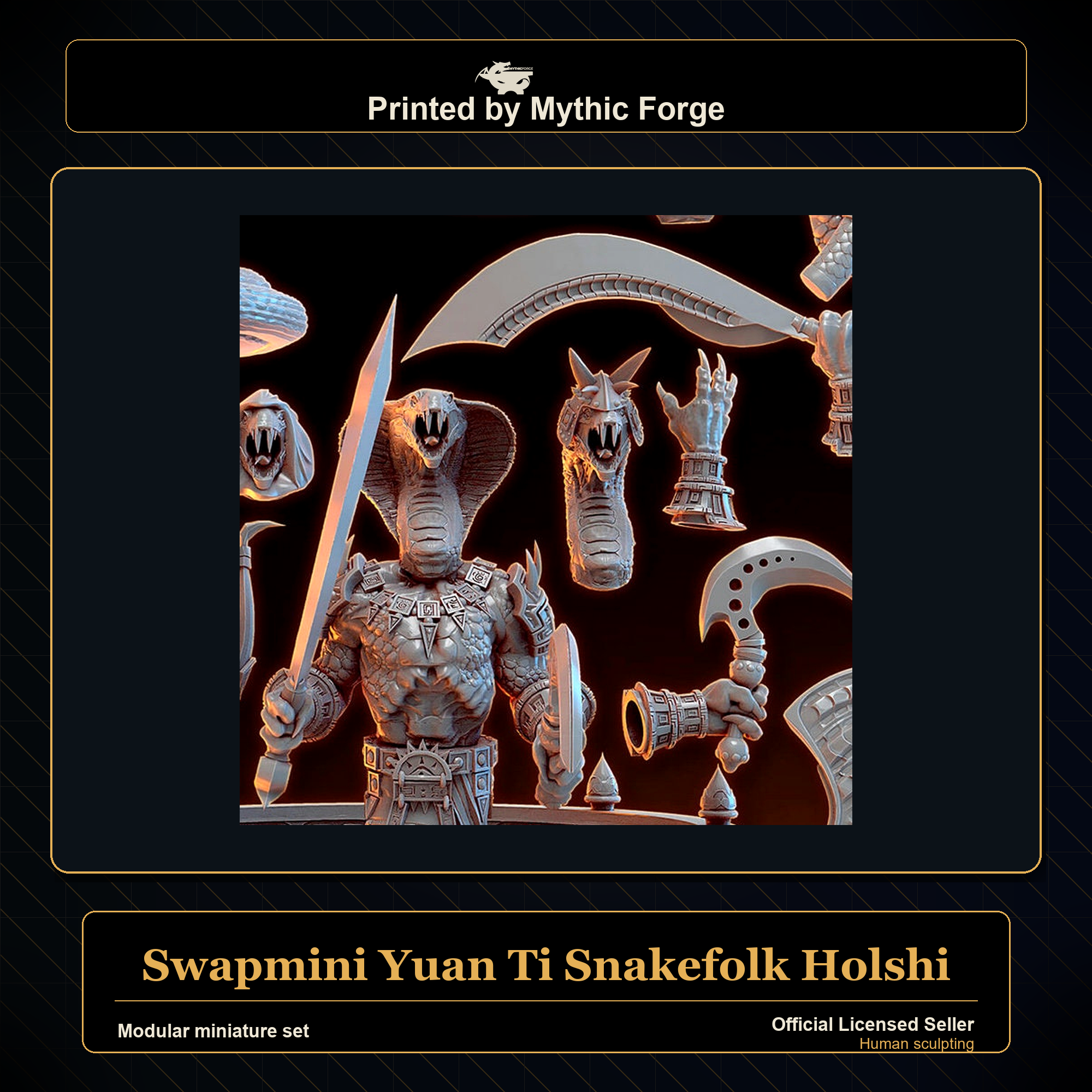 Modular RPG - Swapmini Yuan Ti Snakefolk - Holshi - Bundle modular miniature modular miniature set printed by Mythic Forge