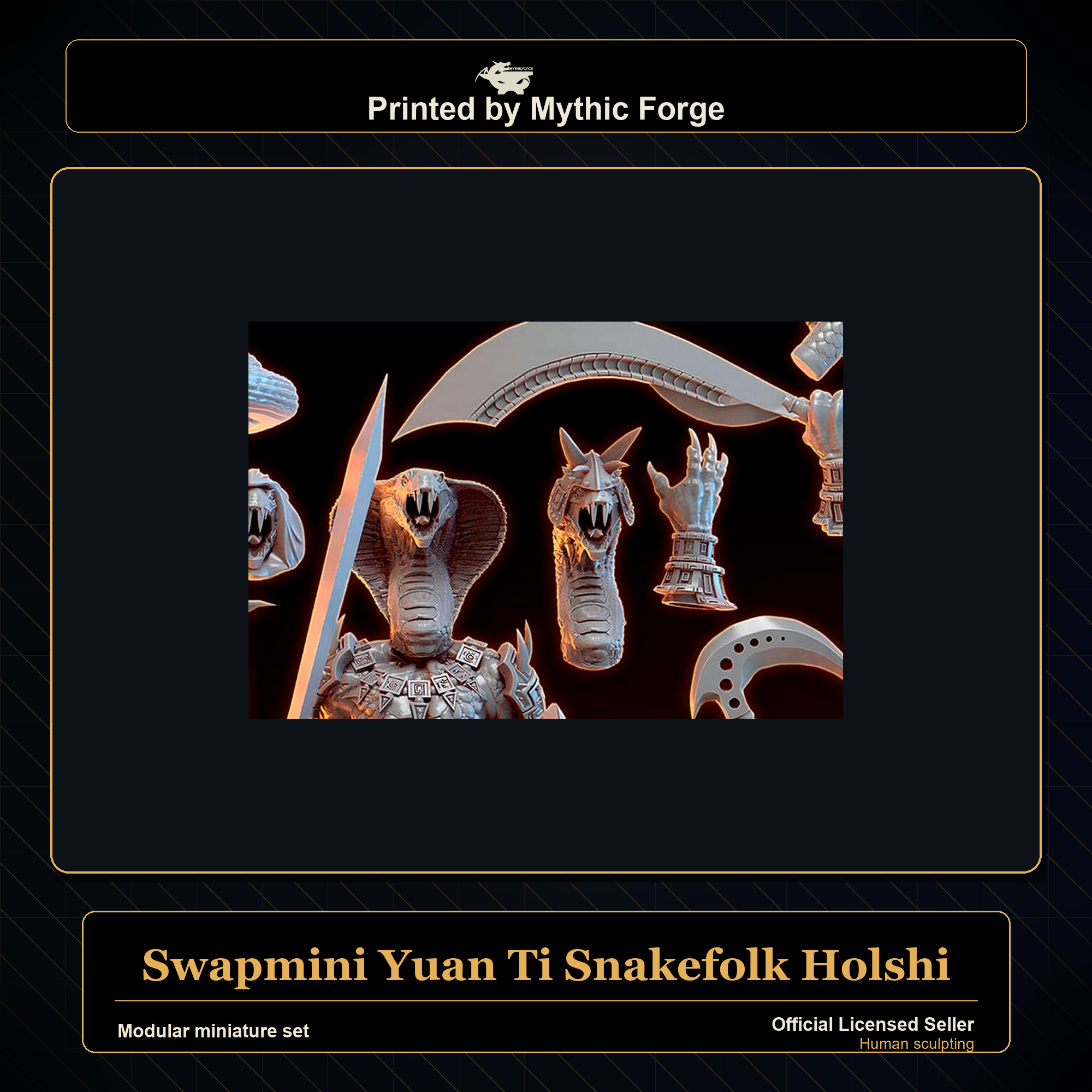 Modular RPG - Swapmini Yuan Ti Snakefolk - Holshi - Bundle modular miniature modular miniature set printed by Mythic Forge