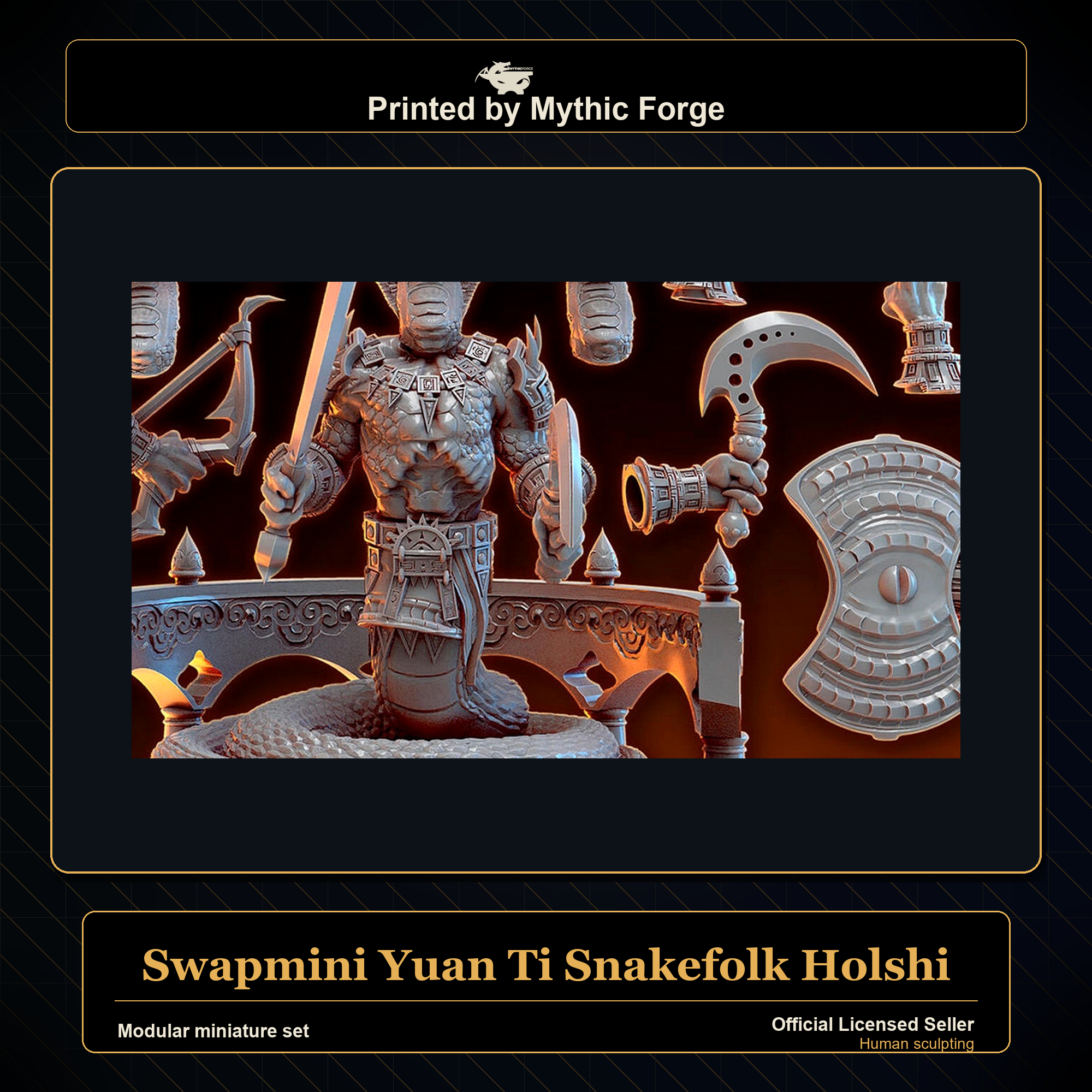 Modular RPG - Swapmini Yuan Ti Snakefolk - Holshi - Bundle modular miniature modular miniature set printed by Mythic Forge