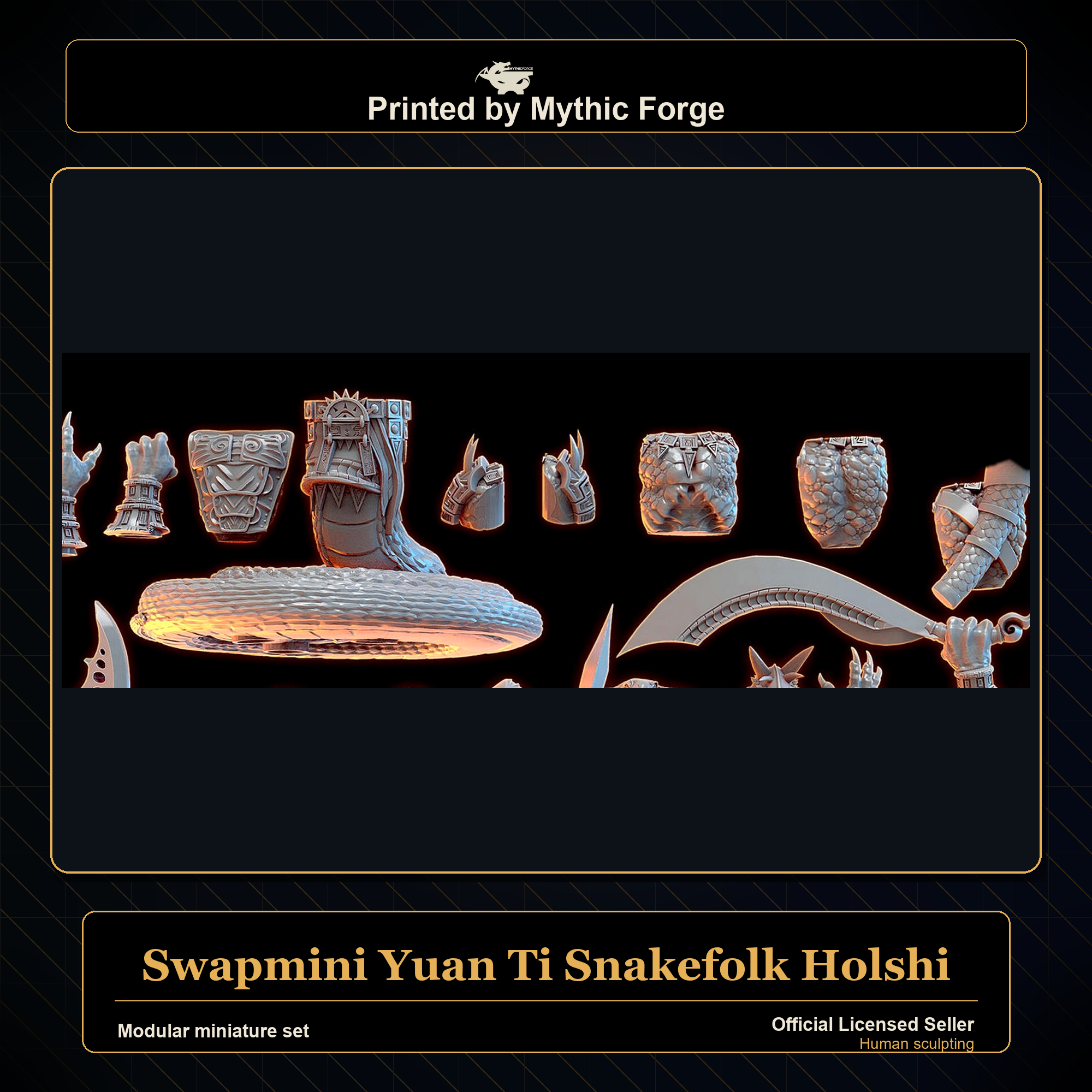 Modular RPG - Swapmini Yuan Ti Snakefolk - Holshi - Bundle modular miniature modular miniature set printed by Mythic Forge