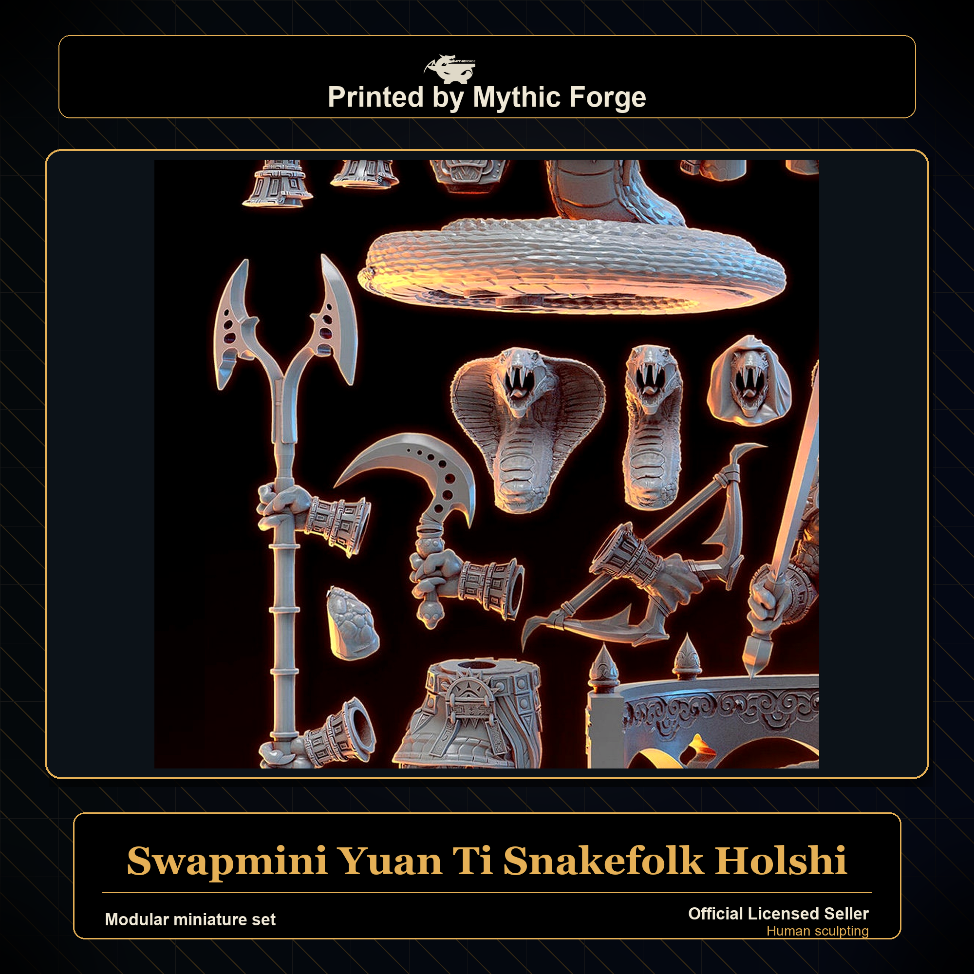 Modular RPG - Swapmini Yuan Ti Snakefolk - Holshi - Bundle modular miniature modular miniature set printed by Mythic Forge