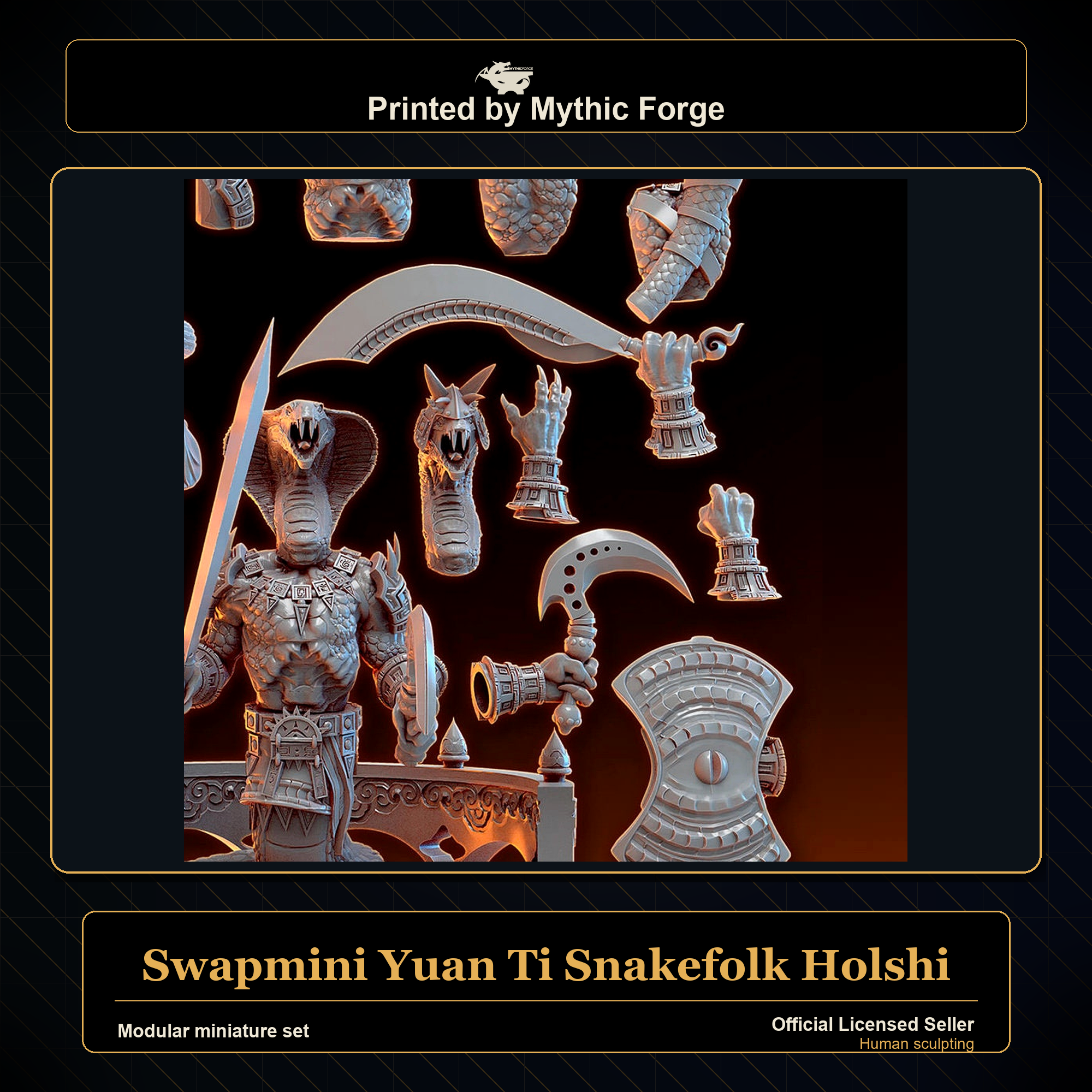 Modular RPG - Swapmini Yuan Ti Snakefolk - Holshi - Bundle modular miniature modular miniature set printed by Mythic Forge