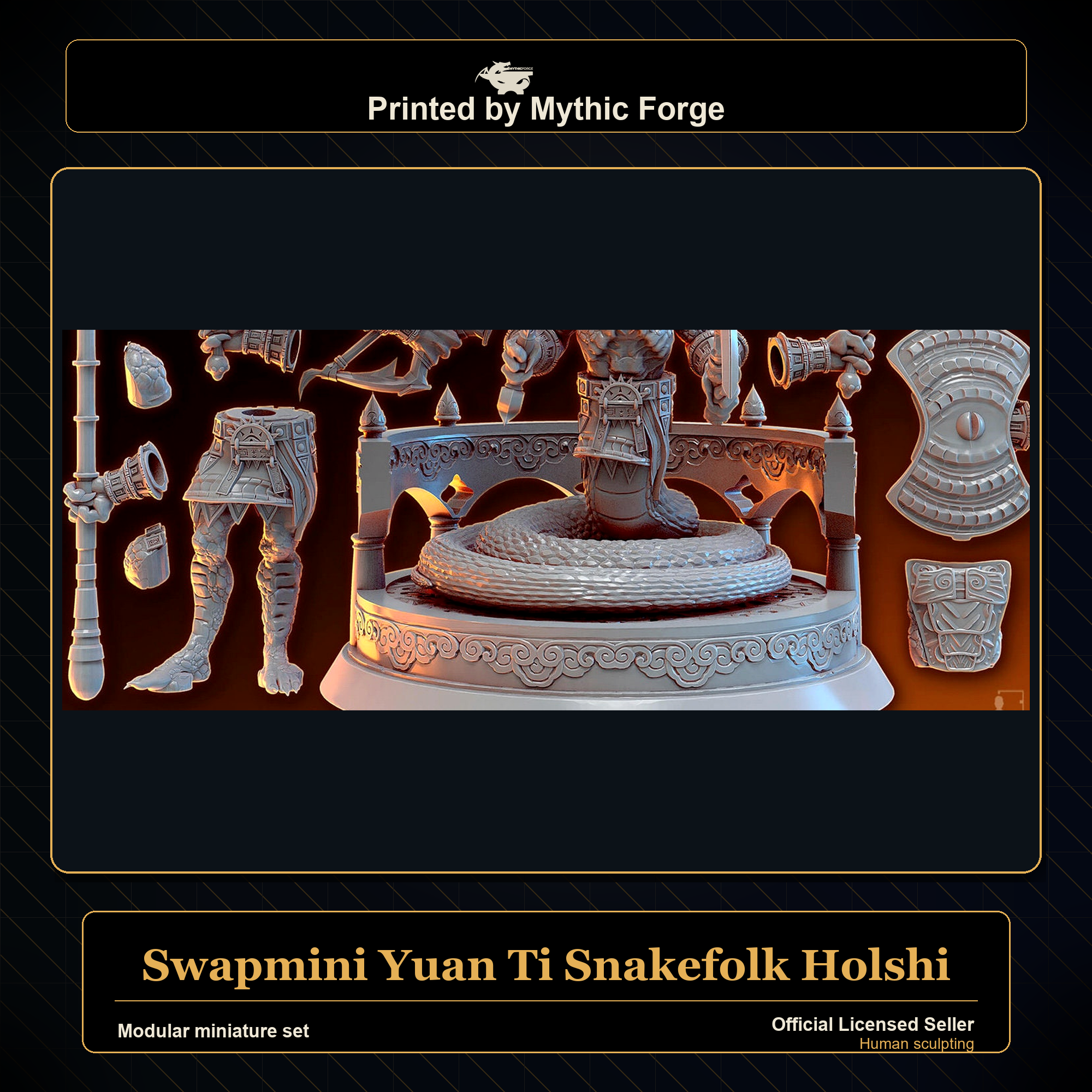 Modular RPG - Swapmini Yuan Ti Snakefolk - Holshi - Bundle modular miniature modular miniature set printed by Mythic Forge