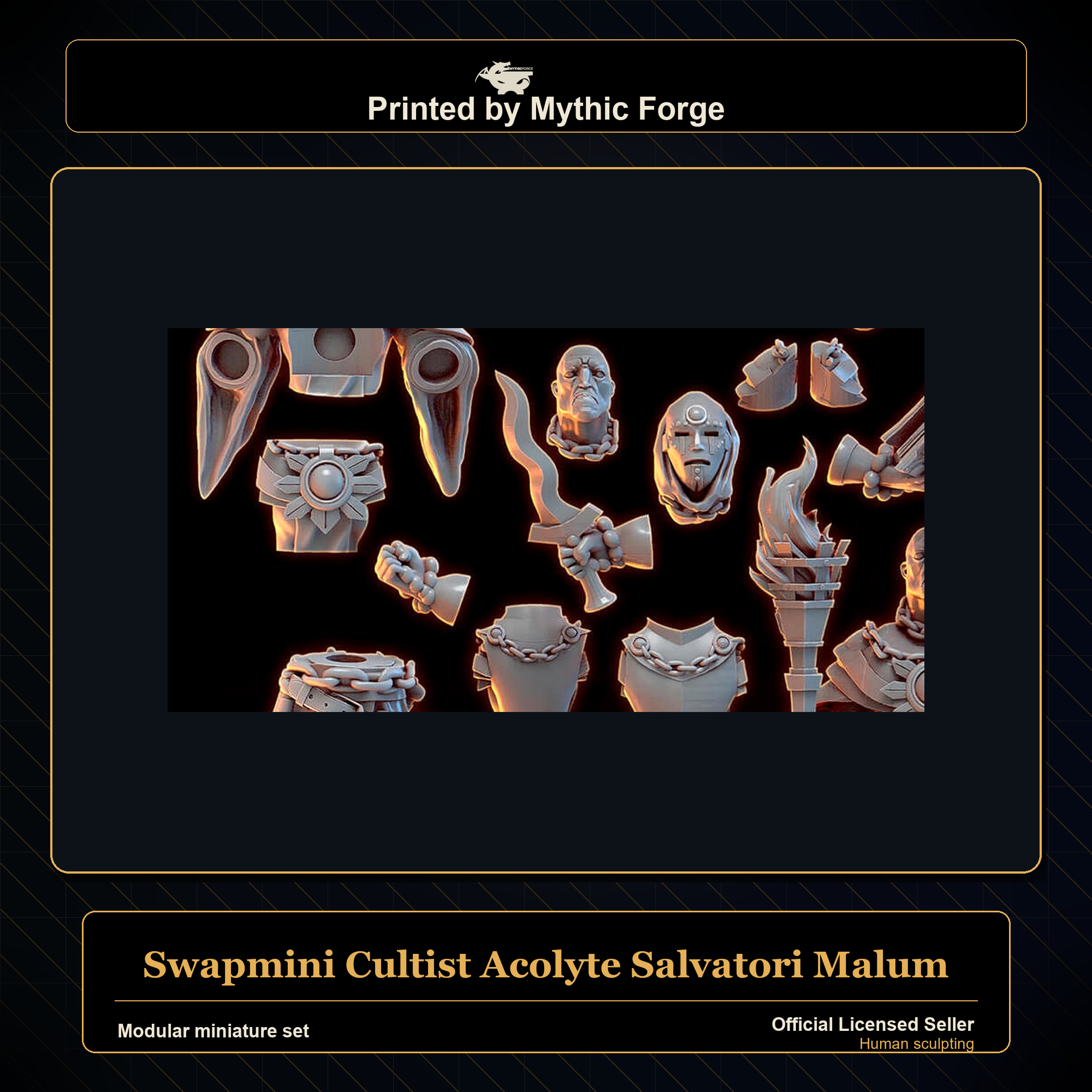 Modular RPG - Swapmini Cultist Acolyte - Salvatori Malum - Bundle modular miniature modular miniature set printed by Mythic Forge