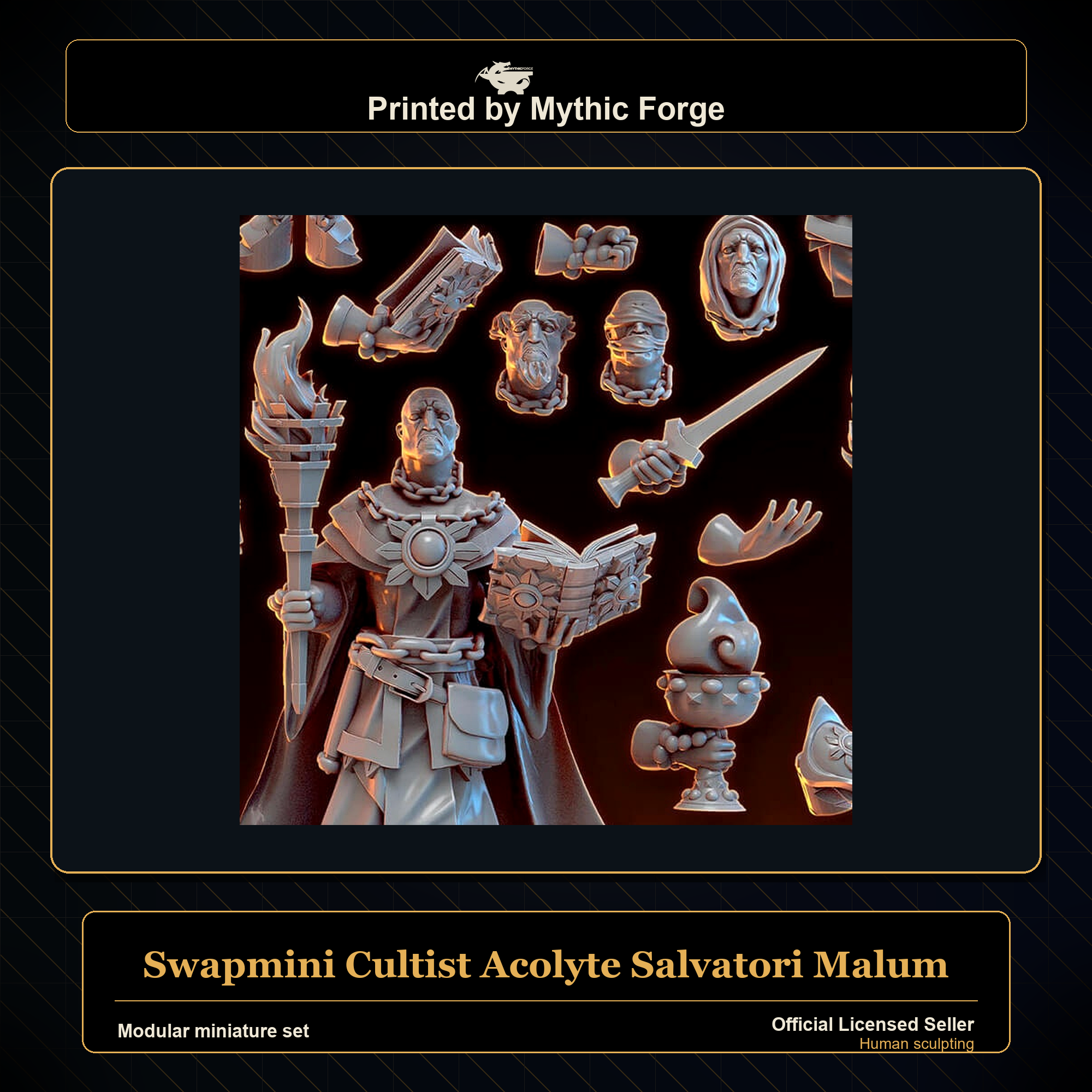 Modular RPG - Swapmini Cultist Acolyte - Salvatori Malum - Bundle modular miniature modular miniature set printed by Mythic Forge