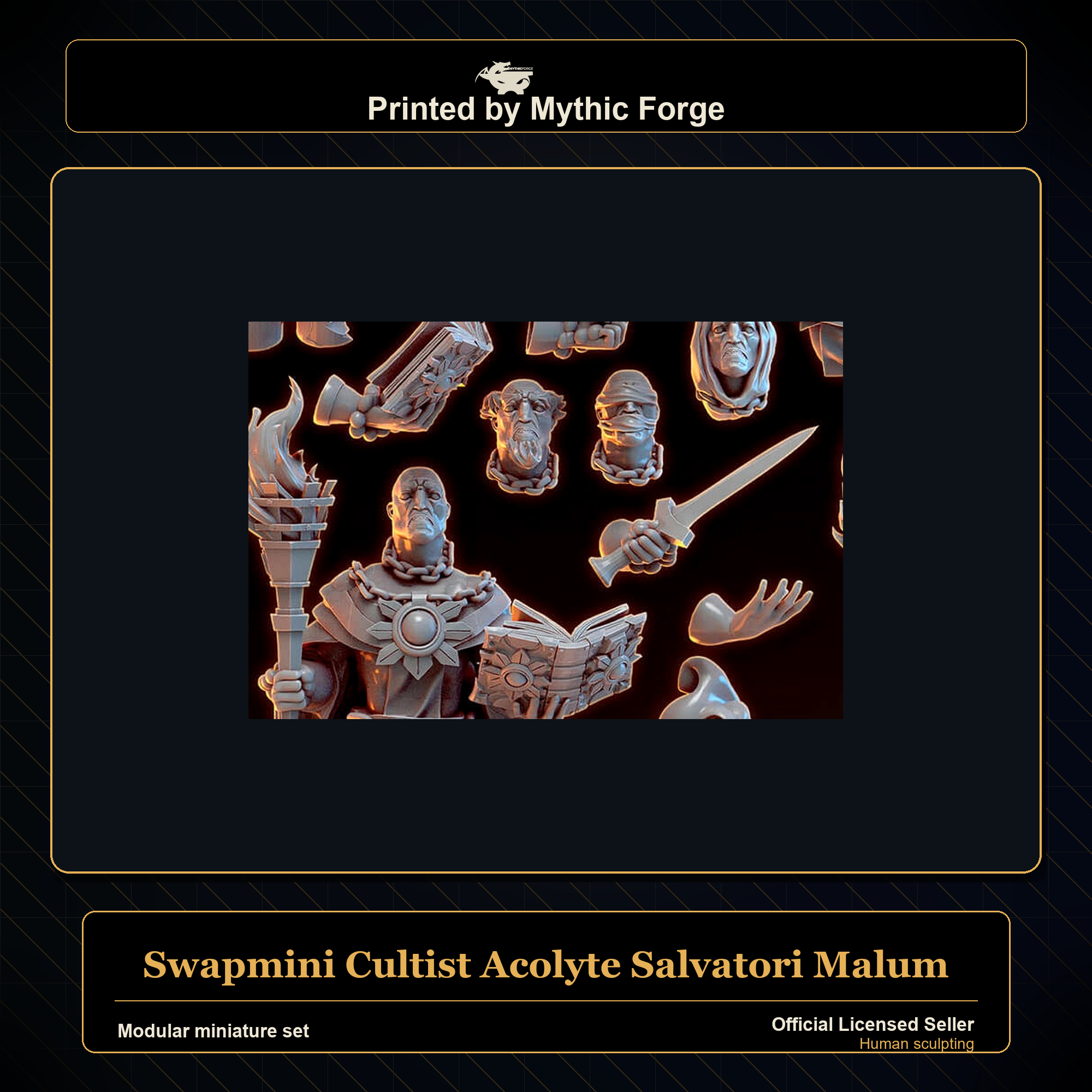 Modular RPG - Swapmini Cultist Acolyte - Salvatori Malum - Bundle modular miniature modular miniature set printed by Mythic Forge