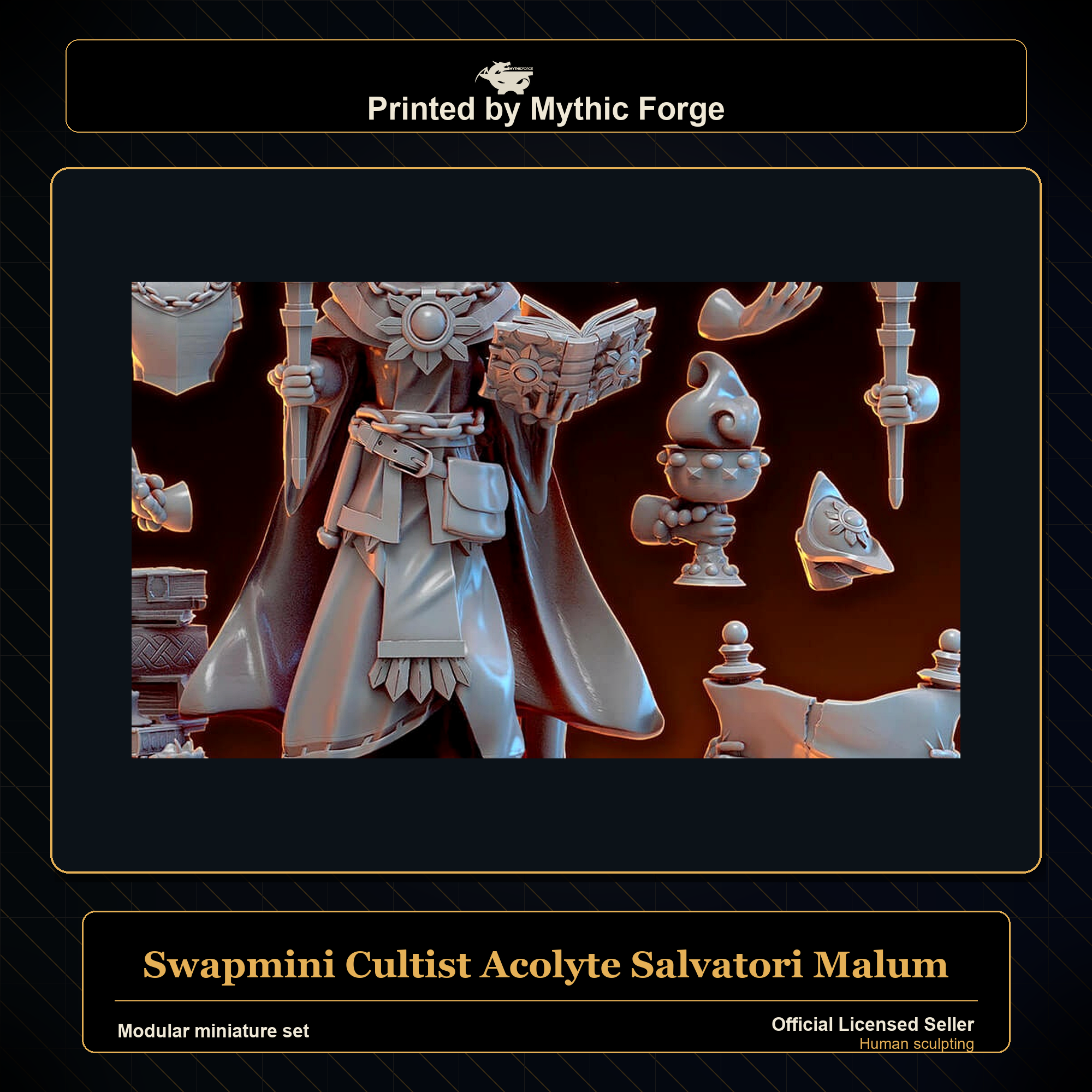 Modular RPG - Swapmini Cultist Acolyte - Salvatori Malum - Bundle modular miniature modular miniature set printed by Mythic Forge