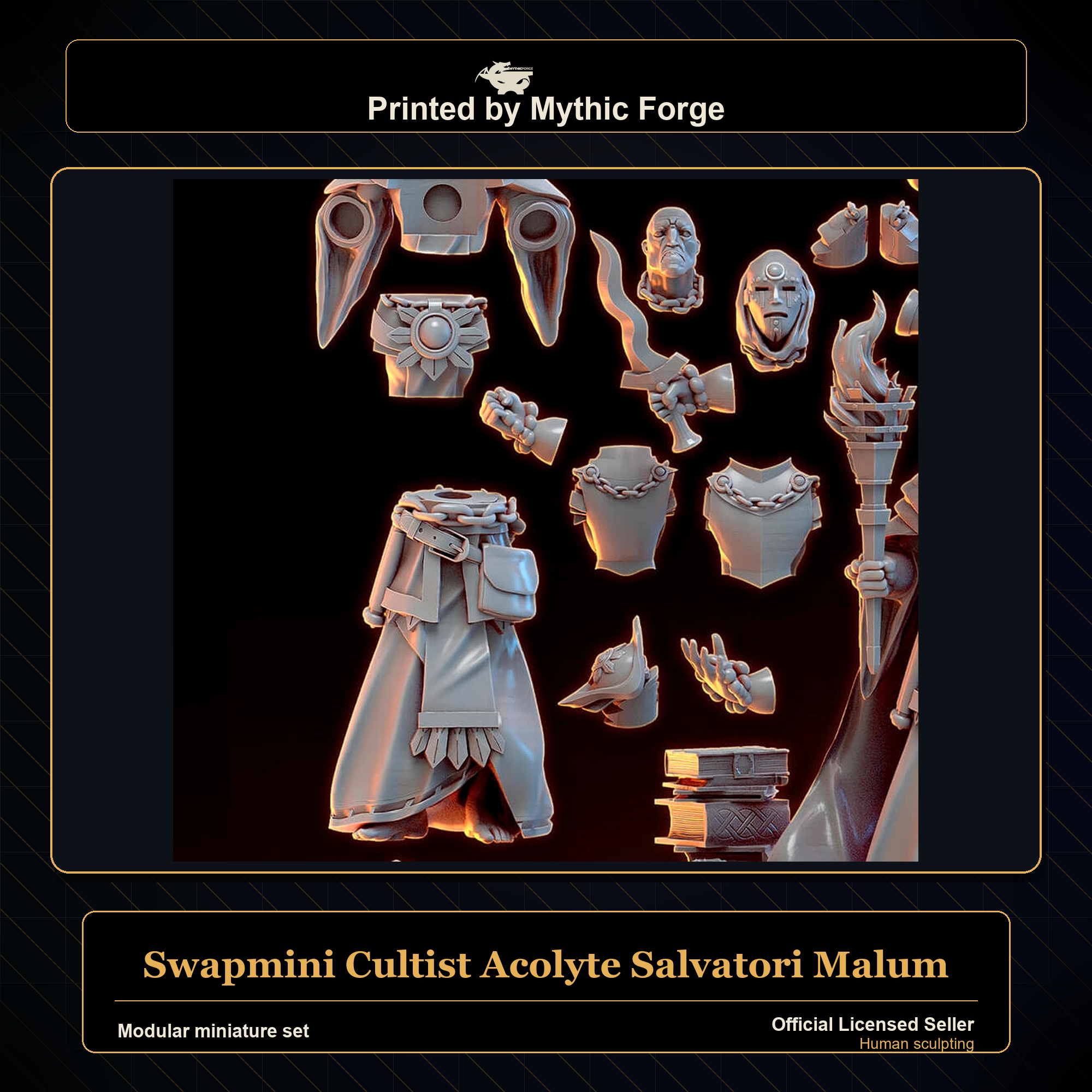 Modular RPG - Swapmini Cultist Acolyte - Salvatori Malum - Bundle modular miniature modular miniature set printed by Mythic Forge