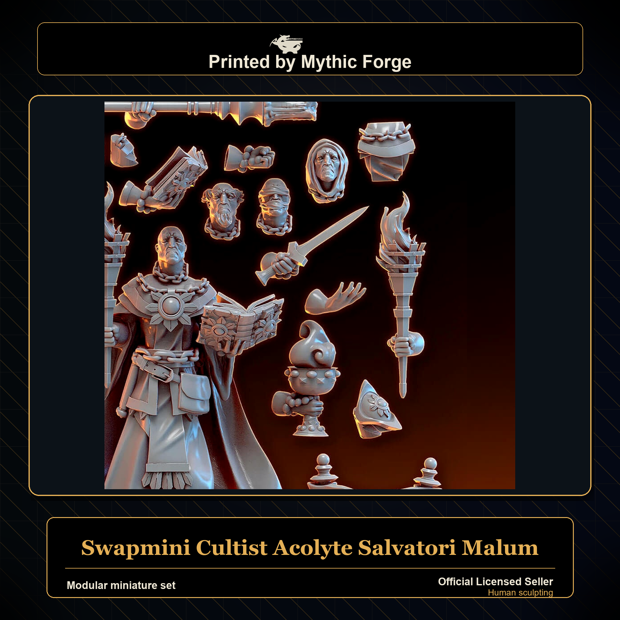 Modular RPG - Swapmini Cultist Acolyte - Salvatori Malum - Bundle modular miniature modular miniature set printed by Mythic Forge