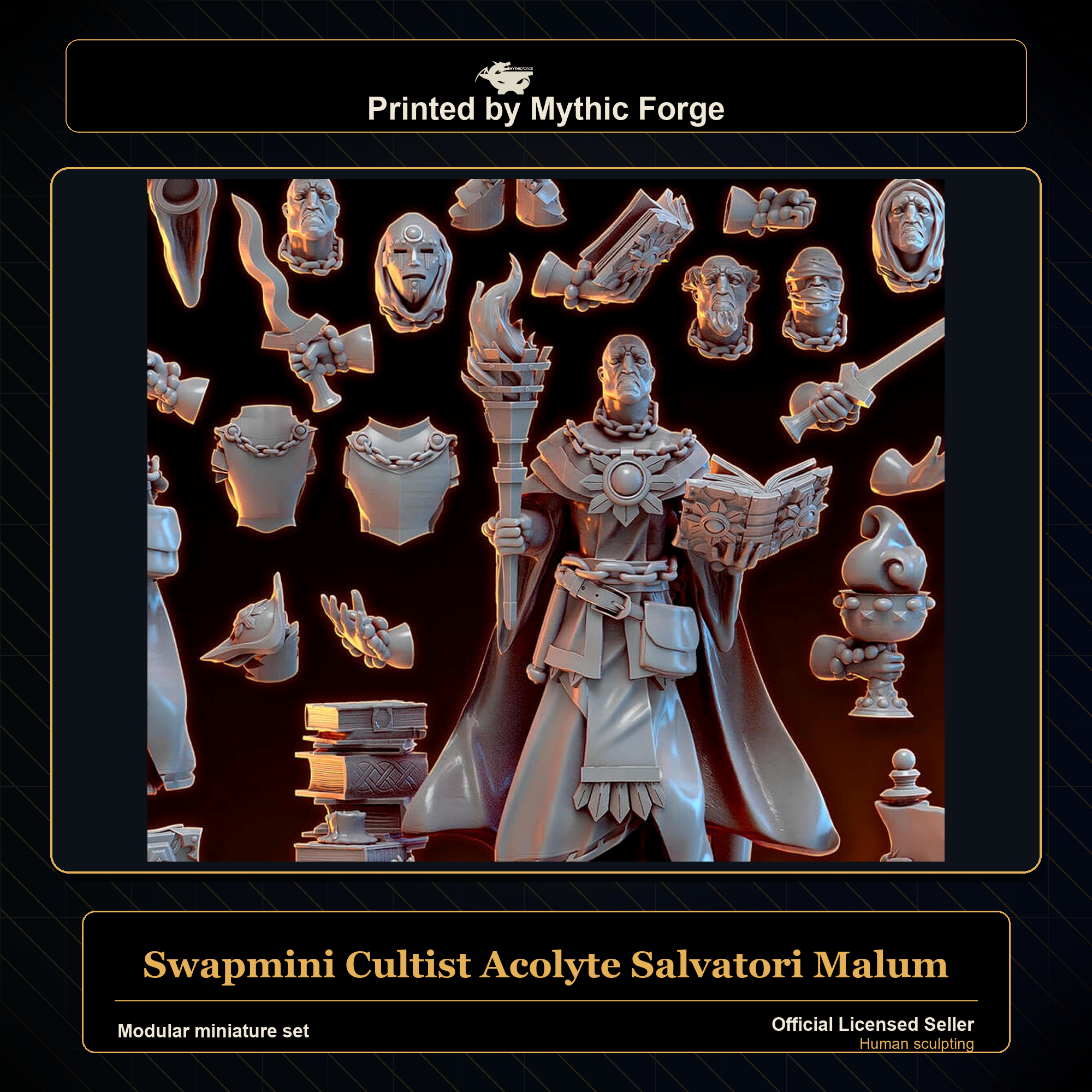 Modular RPG - Swapmini Cultist Acolyte - Salvatori Malum - Bundle modular miniature modular miniature set printed by Mythic Forge