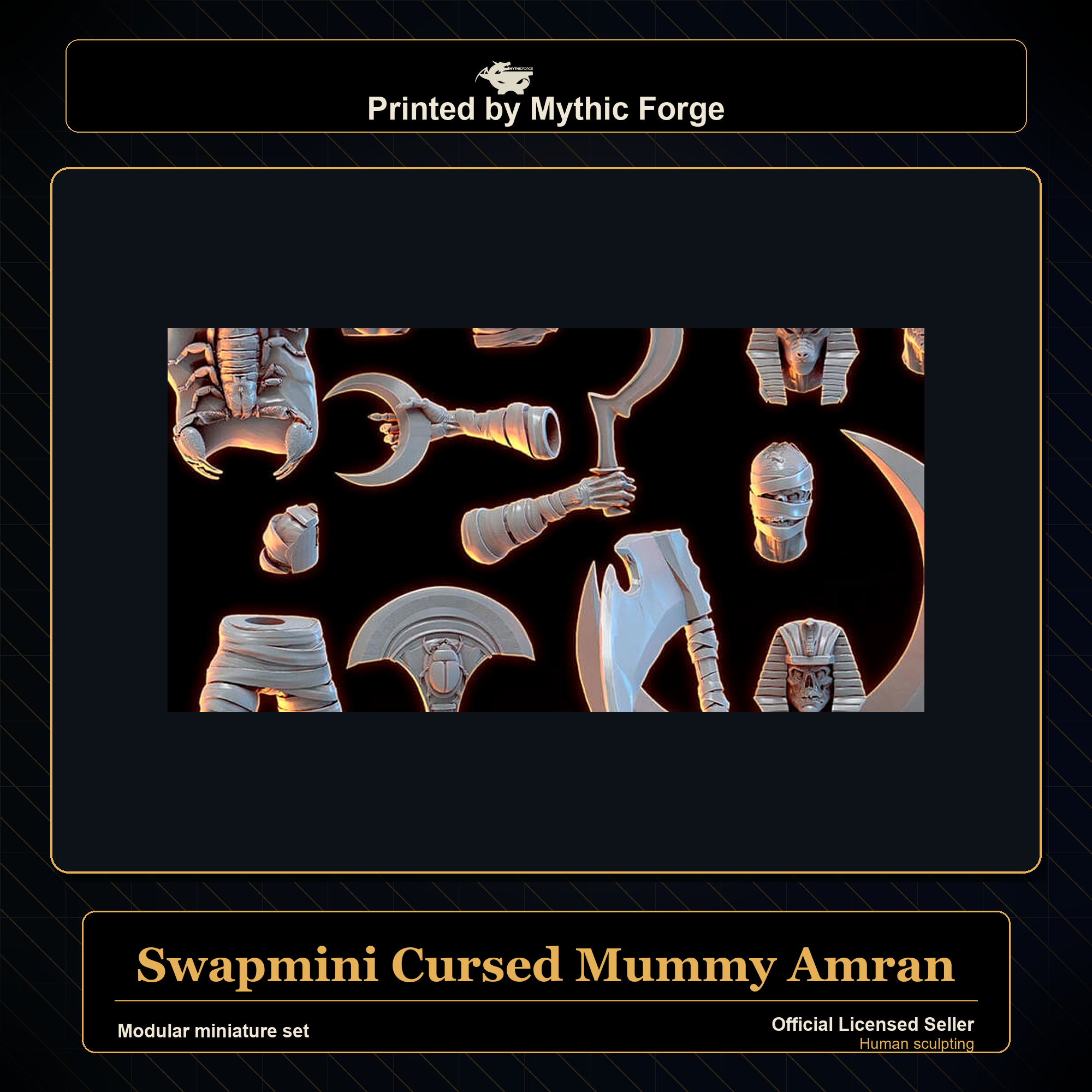 Modular RPG - Swapmini Cursed Mummy - Amran - Bundle modular miniature modular miniature set printed by Mythic Forge
