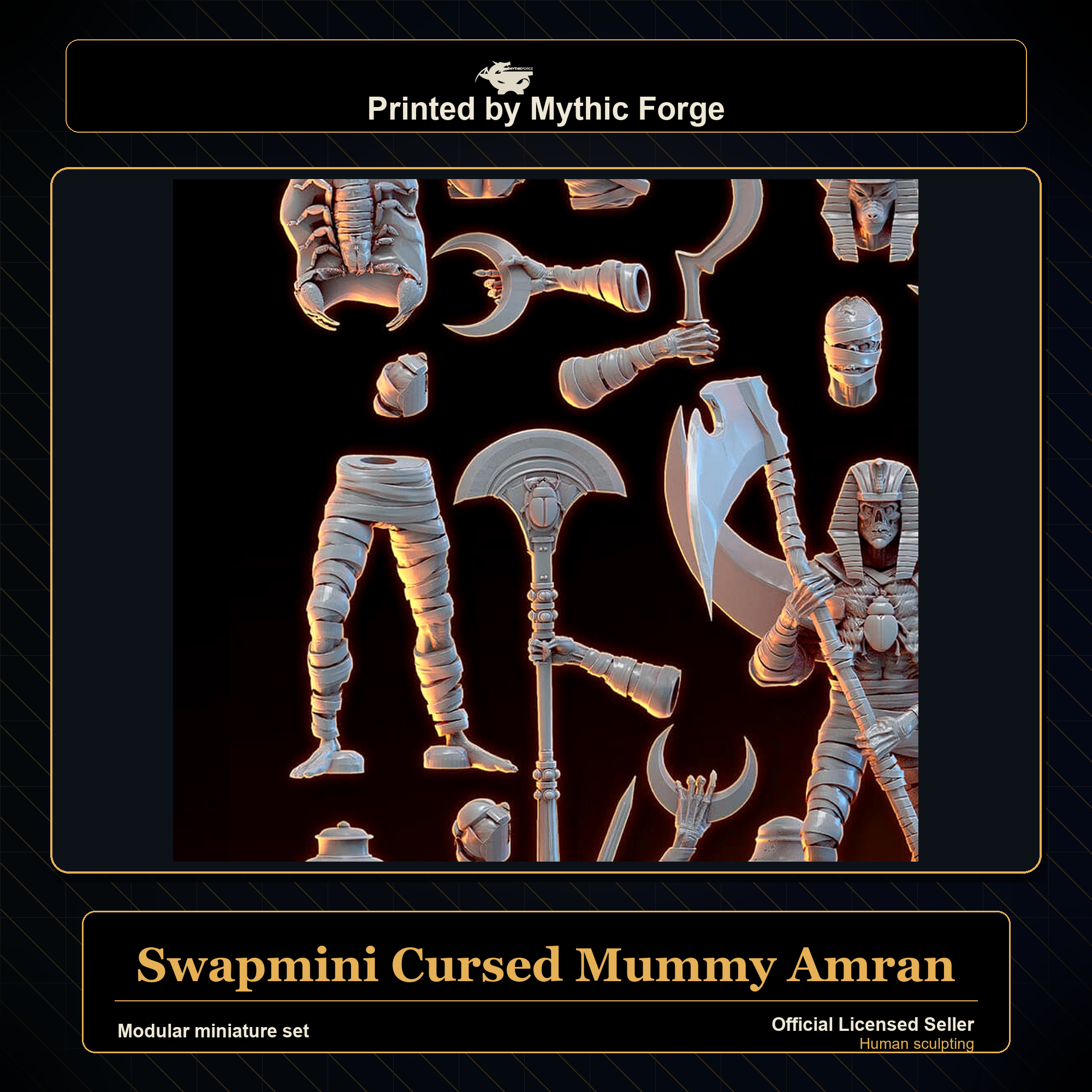 Modular RPG - Swapmini Cursed Mummy - Amran - Bundle modular miniature modular miniature set printed by Mythic Forge