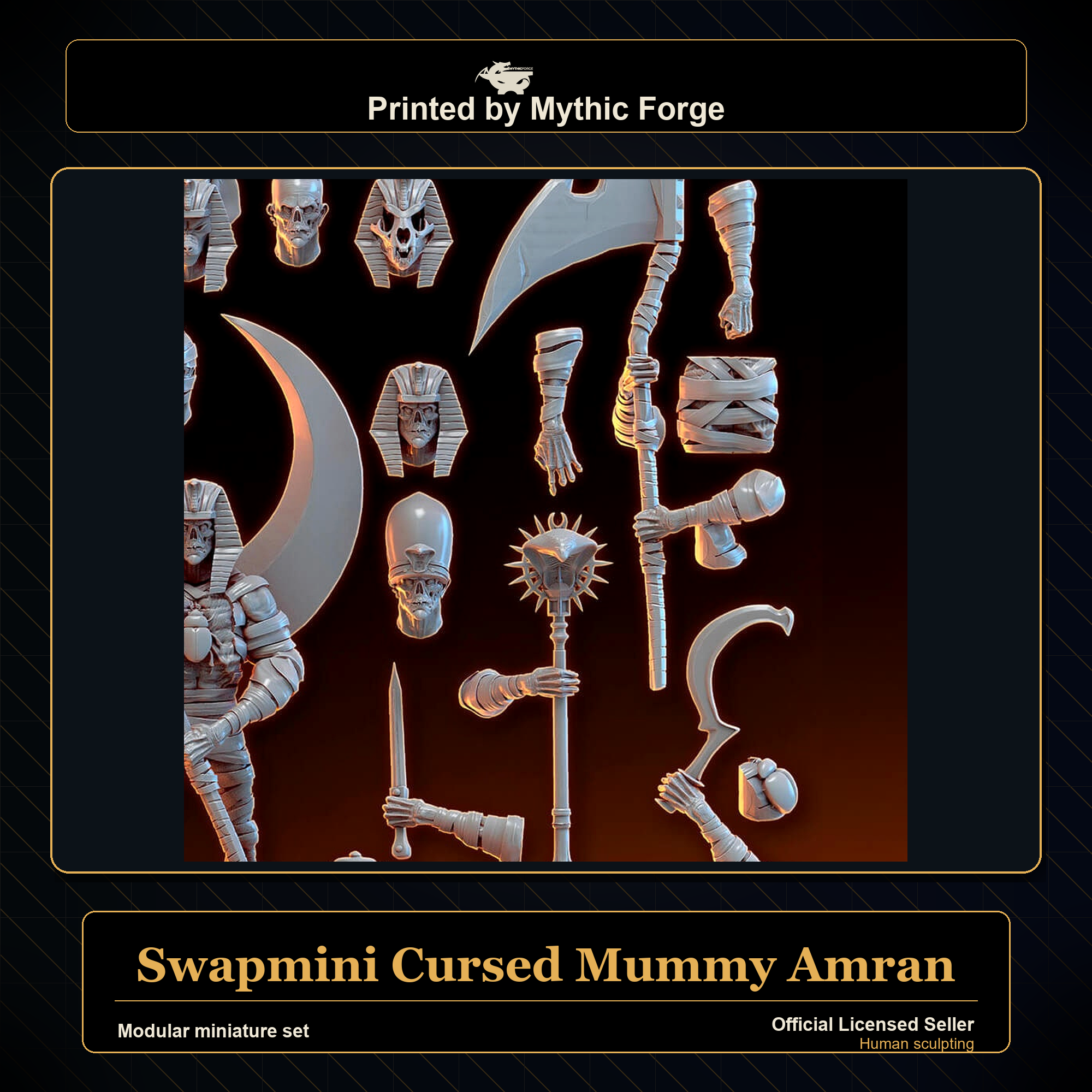 Modular RPG - Swapmini Cursed Mummy - Amran - Bundle modular miniature modular miniature set printed by Mythic Forge