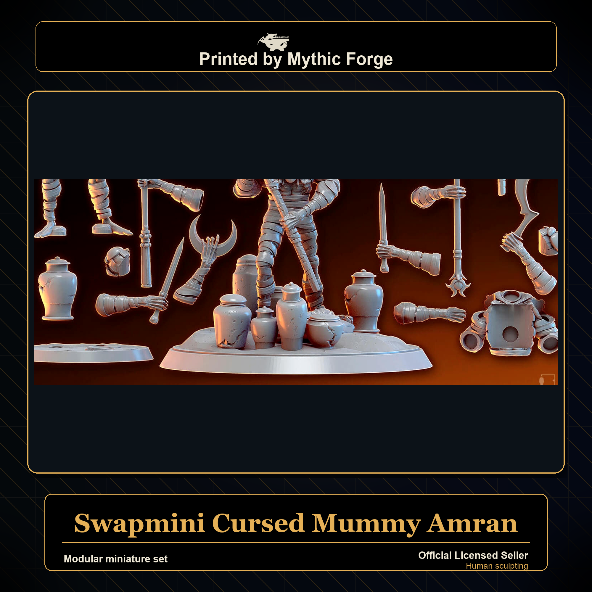 Modular RPG - Swapmini Cursed Mummy - Amran - Bundle modular miniature modular miniature set printed by Mythic Forge